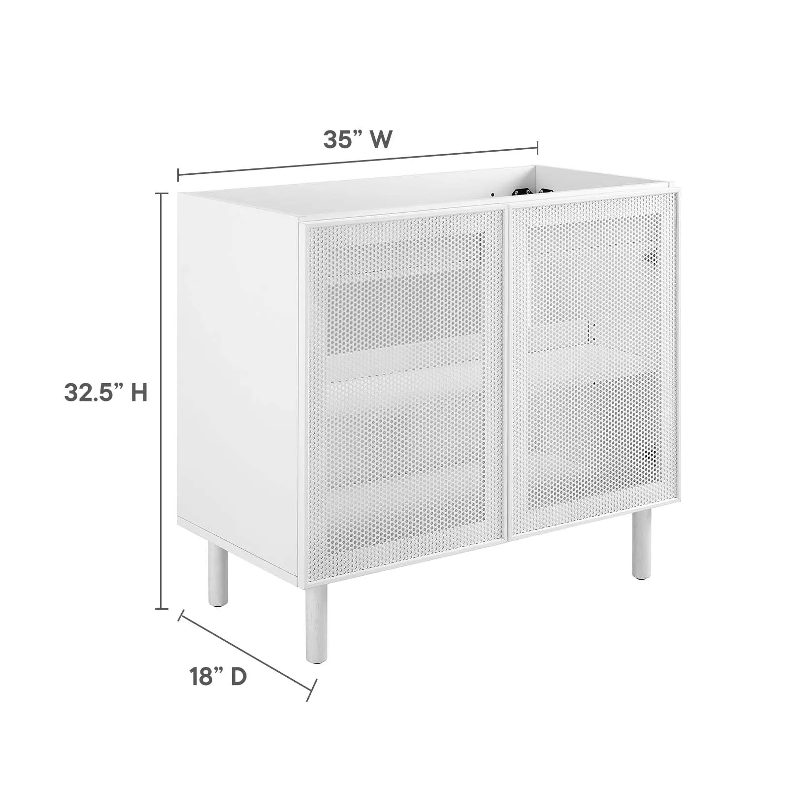 Calla 36" Perforated Metal Bathroom Vanity Cabinet (Sink Basin Not Included) by Modway