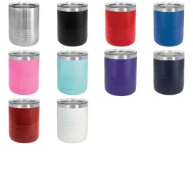 Case of 24 Blank 10 oz Lowball Highball Glass - Insulated Stainless Steel Rocks Tumblers   Lid