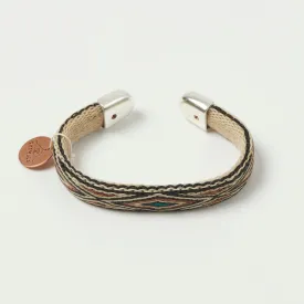 Brown, White, and Turquoise Chamula Bendable Horsehair Bracelet