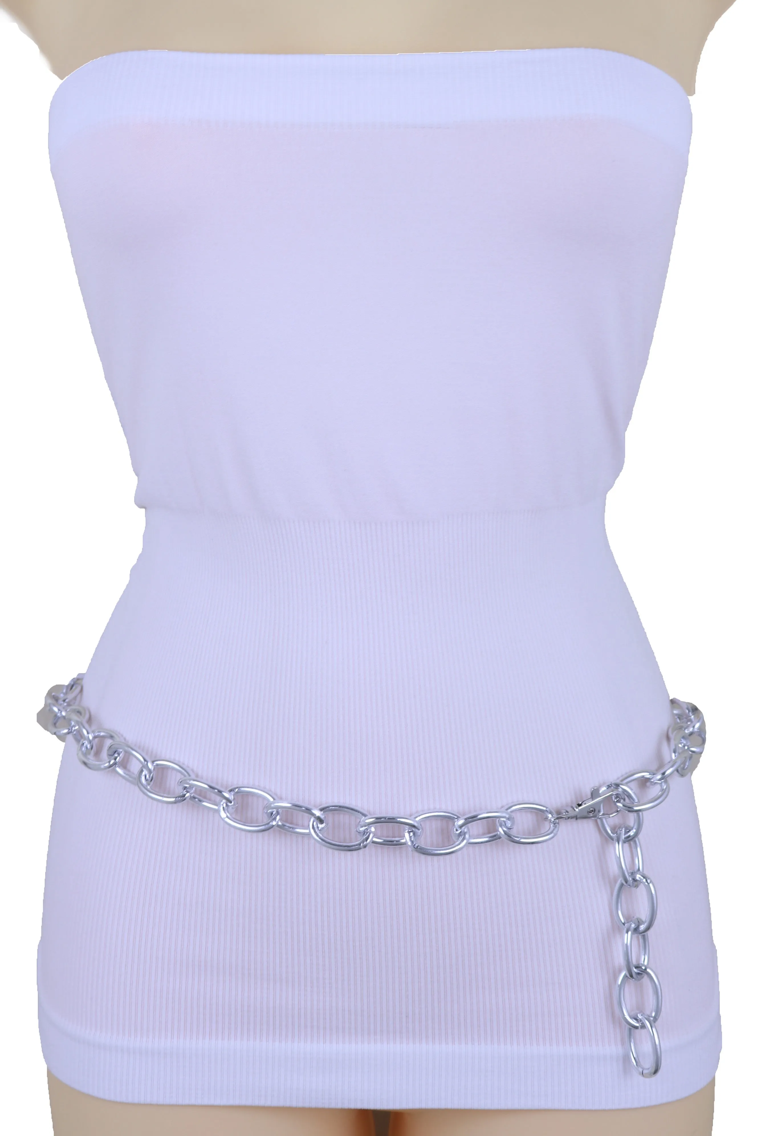 Chunky Oval Thick Metal Chain Link Belt