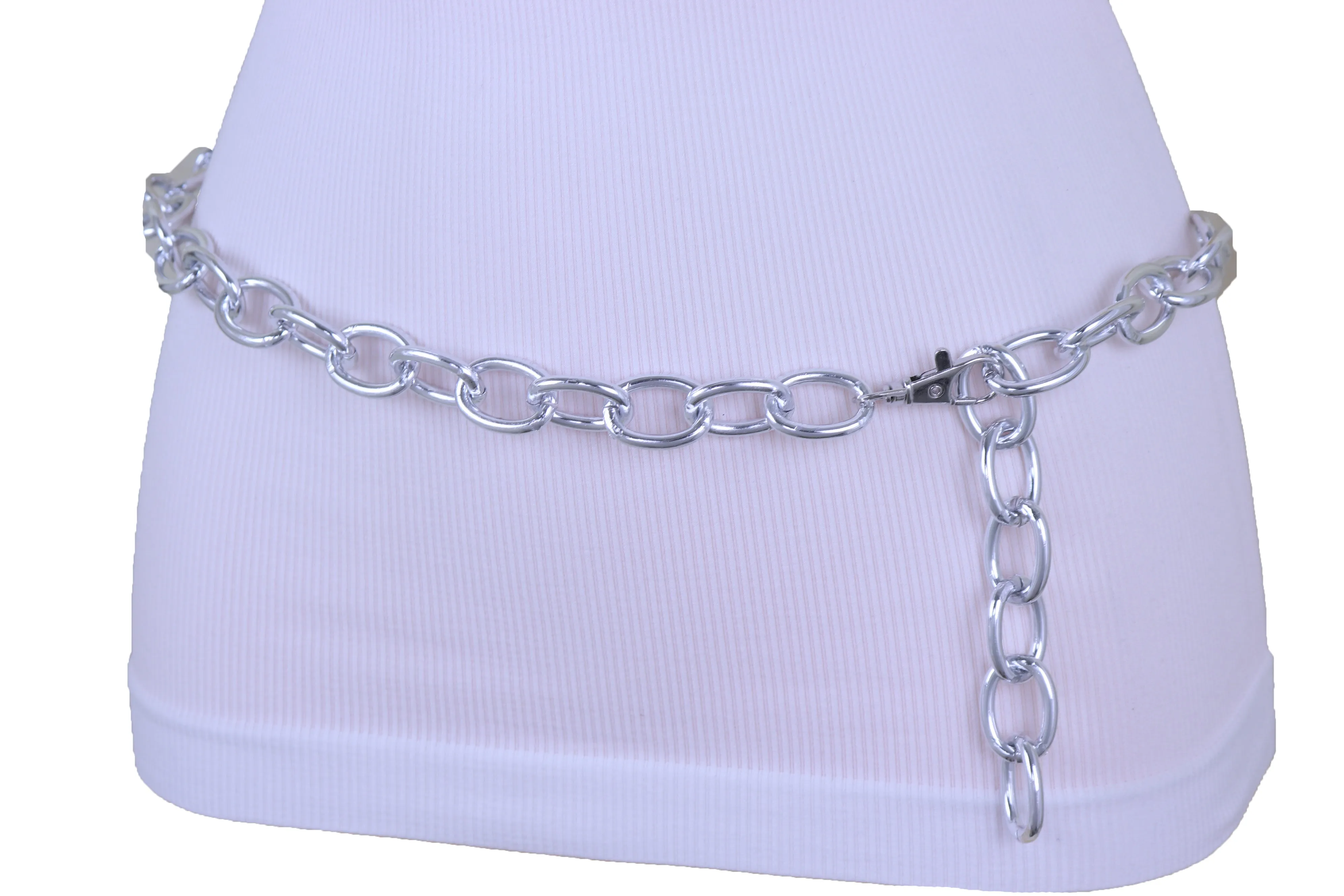 Chunky Oval Thick Metal Chain Link Belt