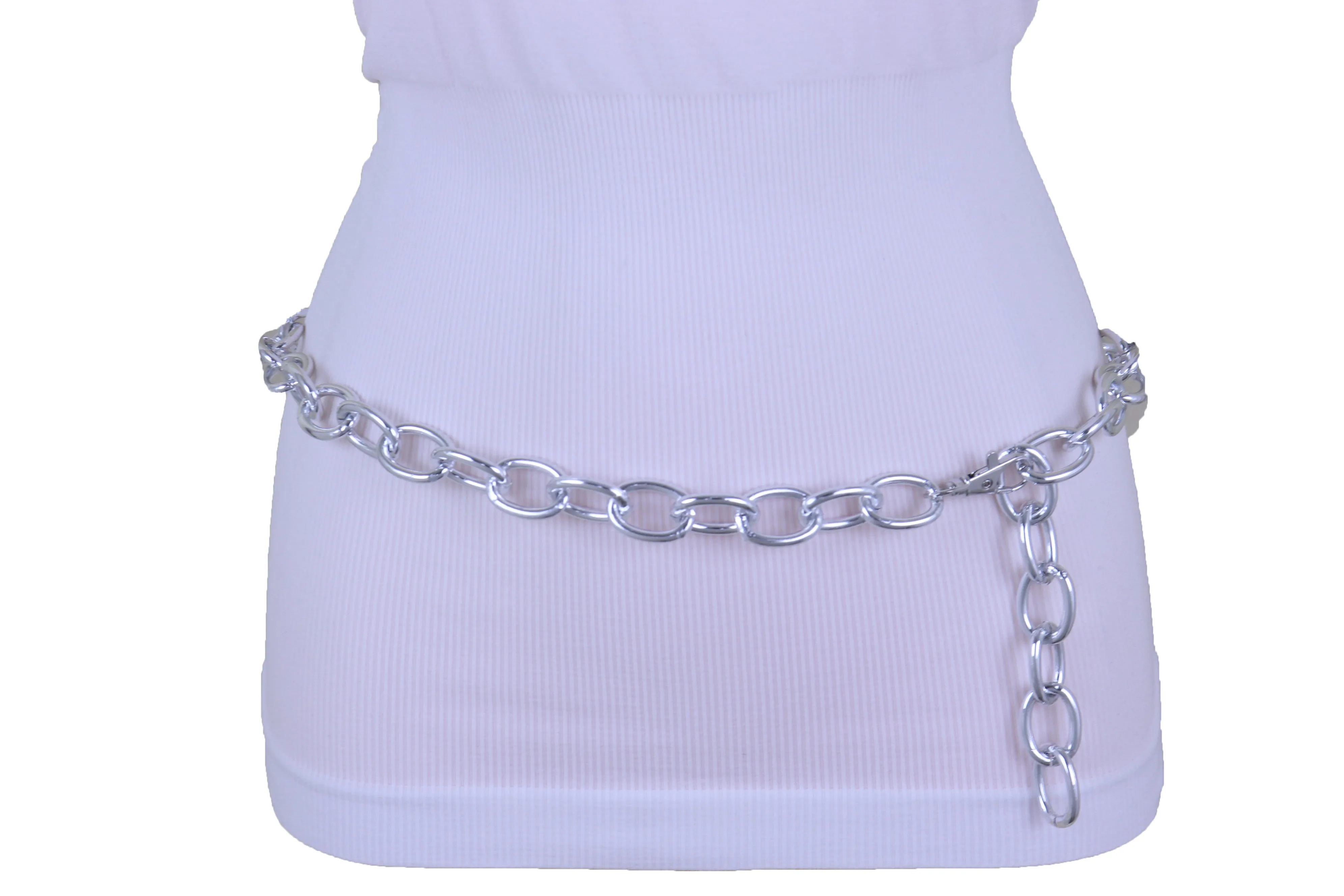 Chunky Oval Thick Metal Chain Link Belt
