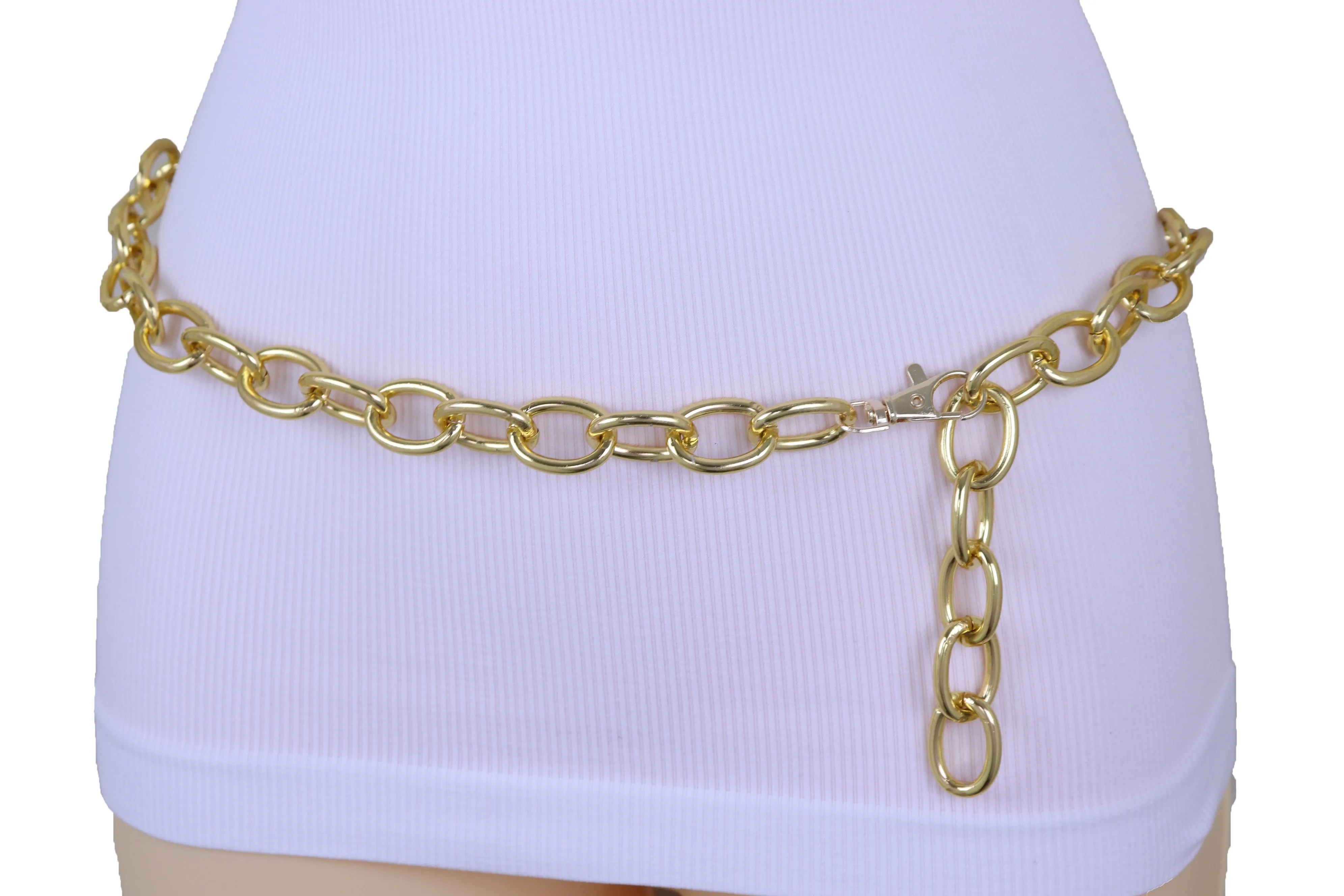 Chunky Oval Thick Metal Chain Link Belt