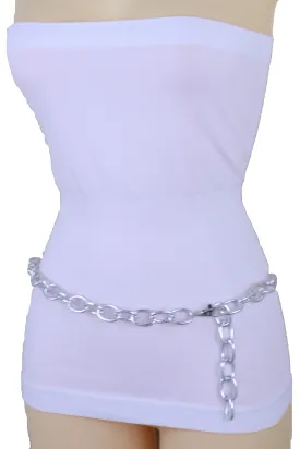 Chunky Oval Thick Metal Chain Link Belt