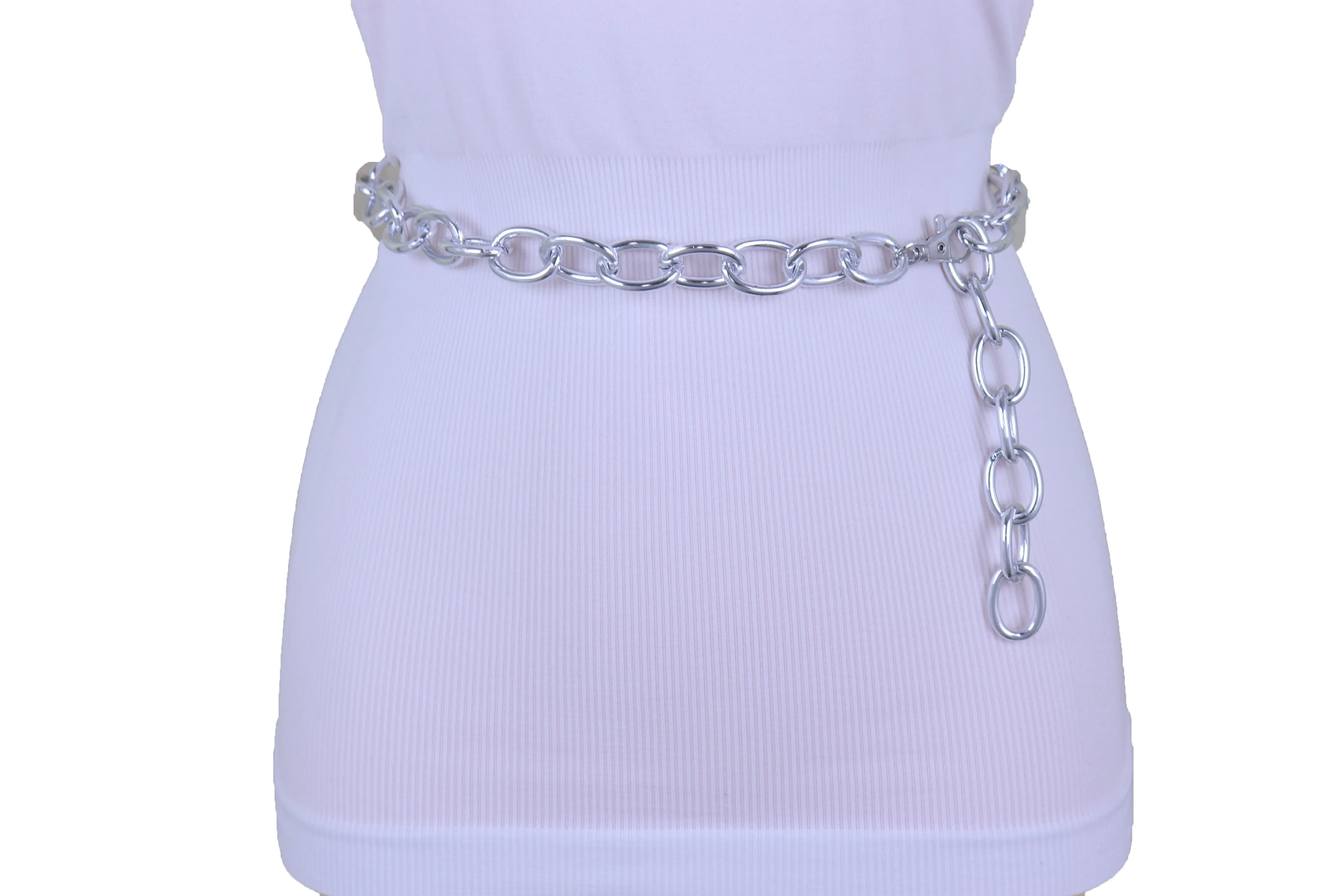 Chunky Oval Thick Metal Chain Link Belt