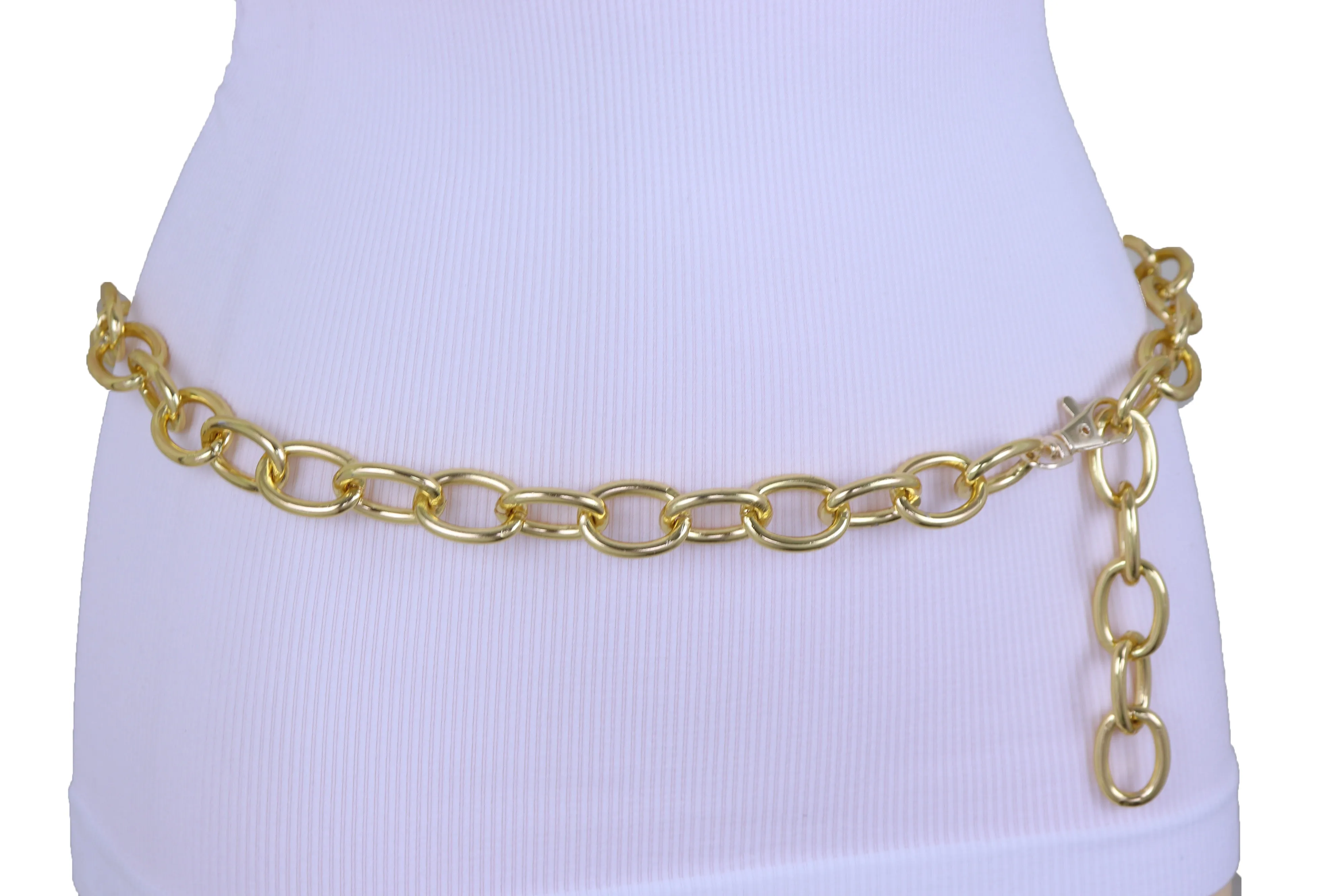 Chunky Oval Thick Metal Chain Link Belt