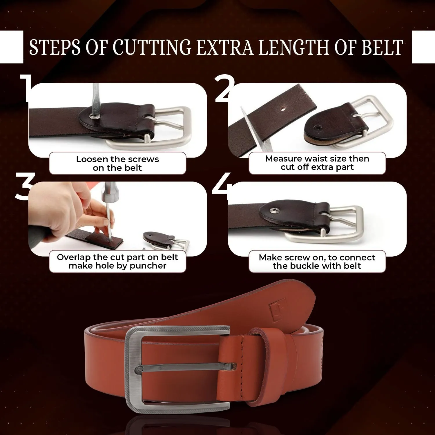 CIMONI Genuine Leather Stylish Formal Trendy Daytrip Slim Design Mens Belt ( 1 Year Gurantee)
