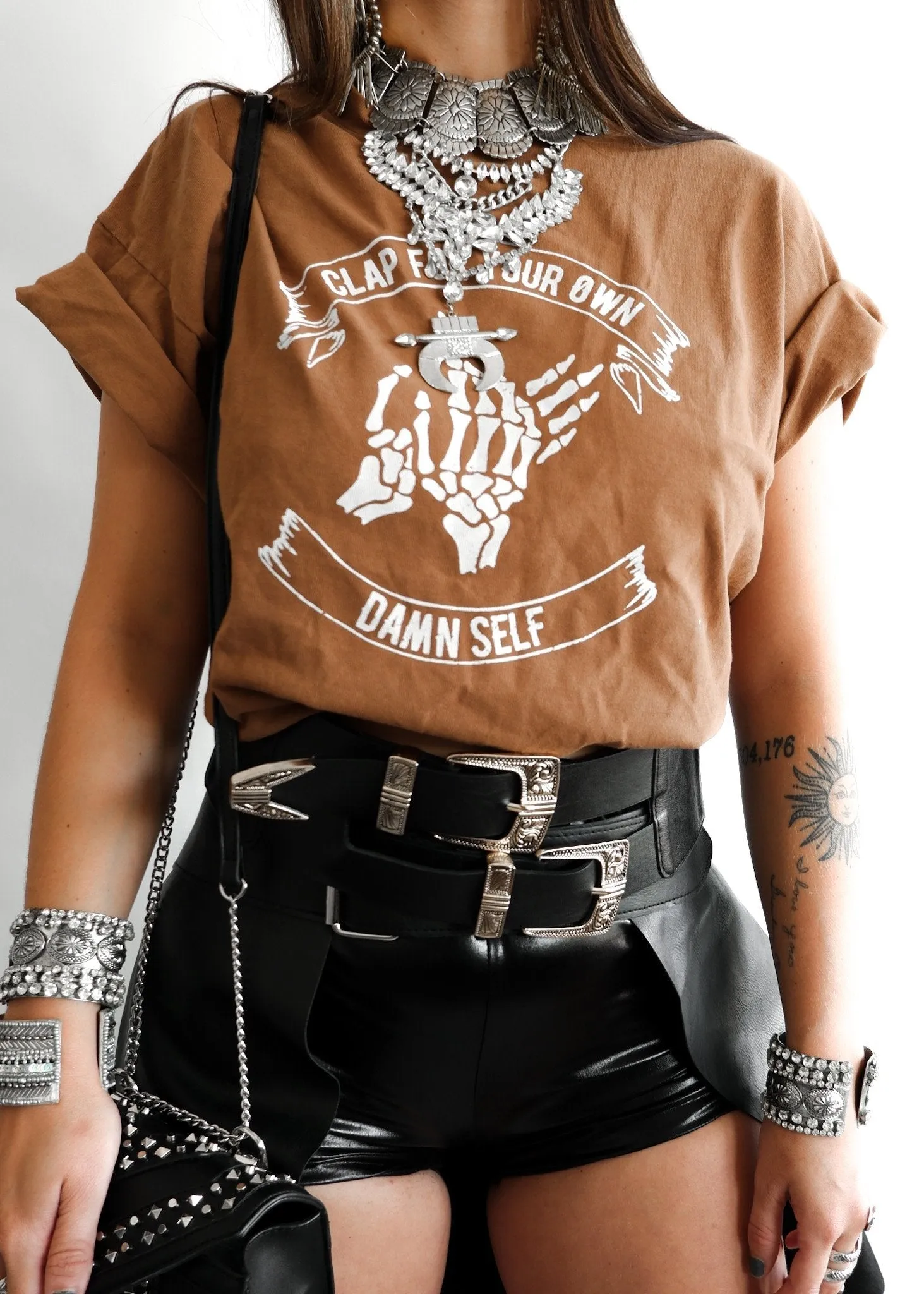 CLAP FOR YOUR OWN DAMN SELF SIDE SLIT TEE