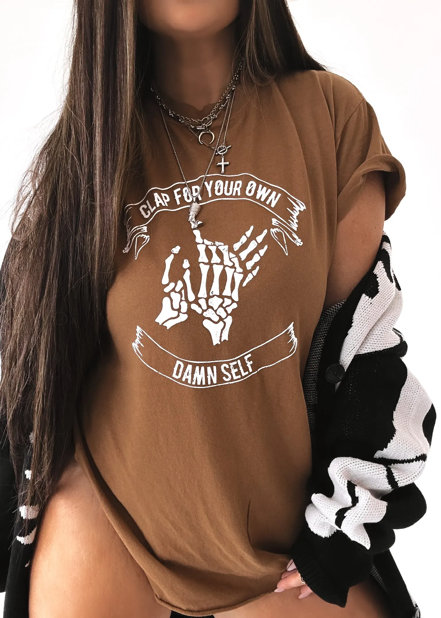 CLAP FOR YOUR OWN DAMN SELF SIDE SLIT TEE