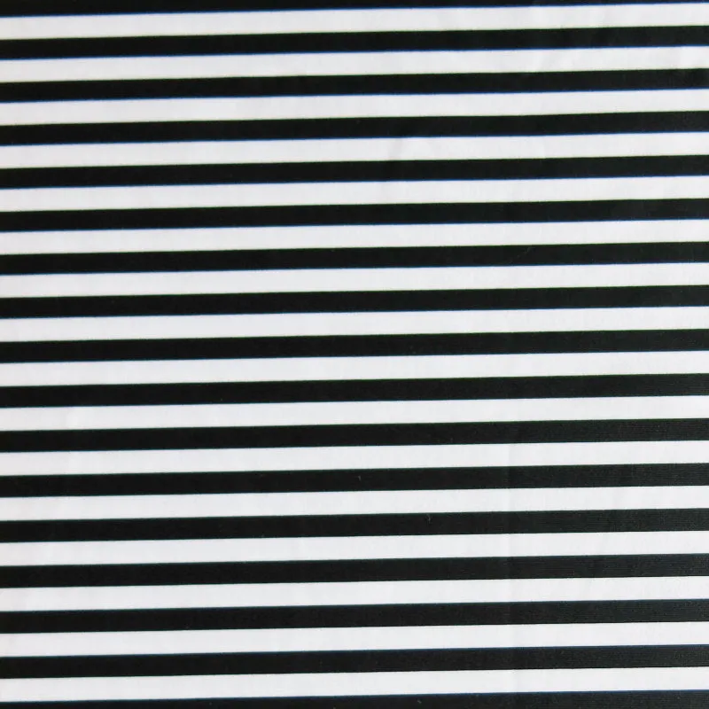 Classic Black and White 1/4" Stripe Nylon Spandex Swimsuit Fabric