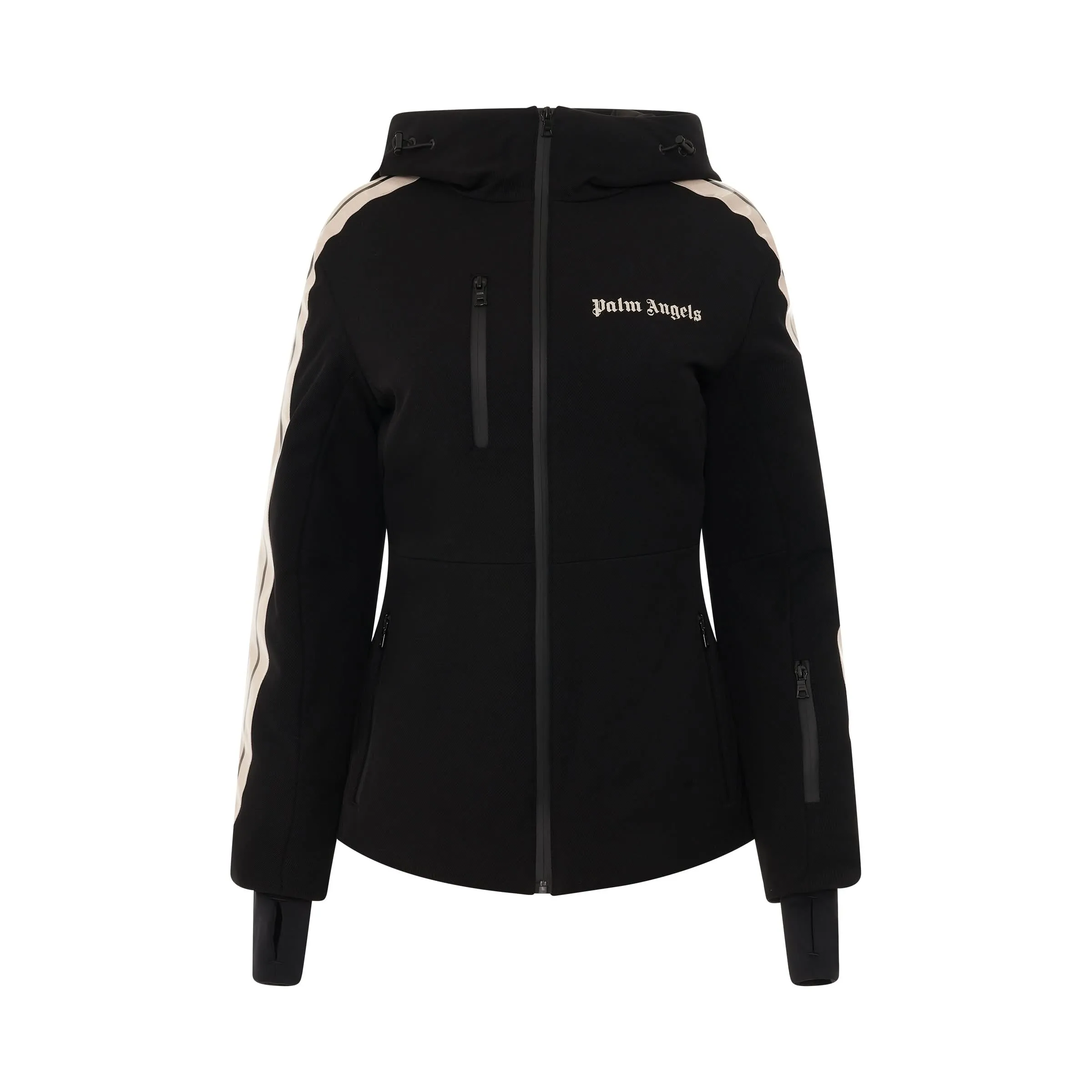 Classic Logo Track Ski Jacket in Black/White