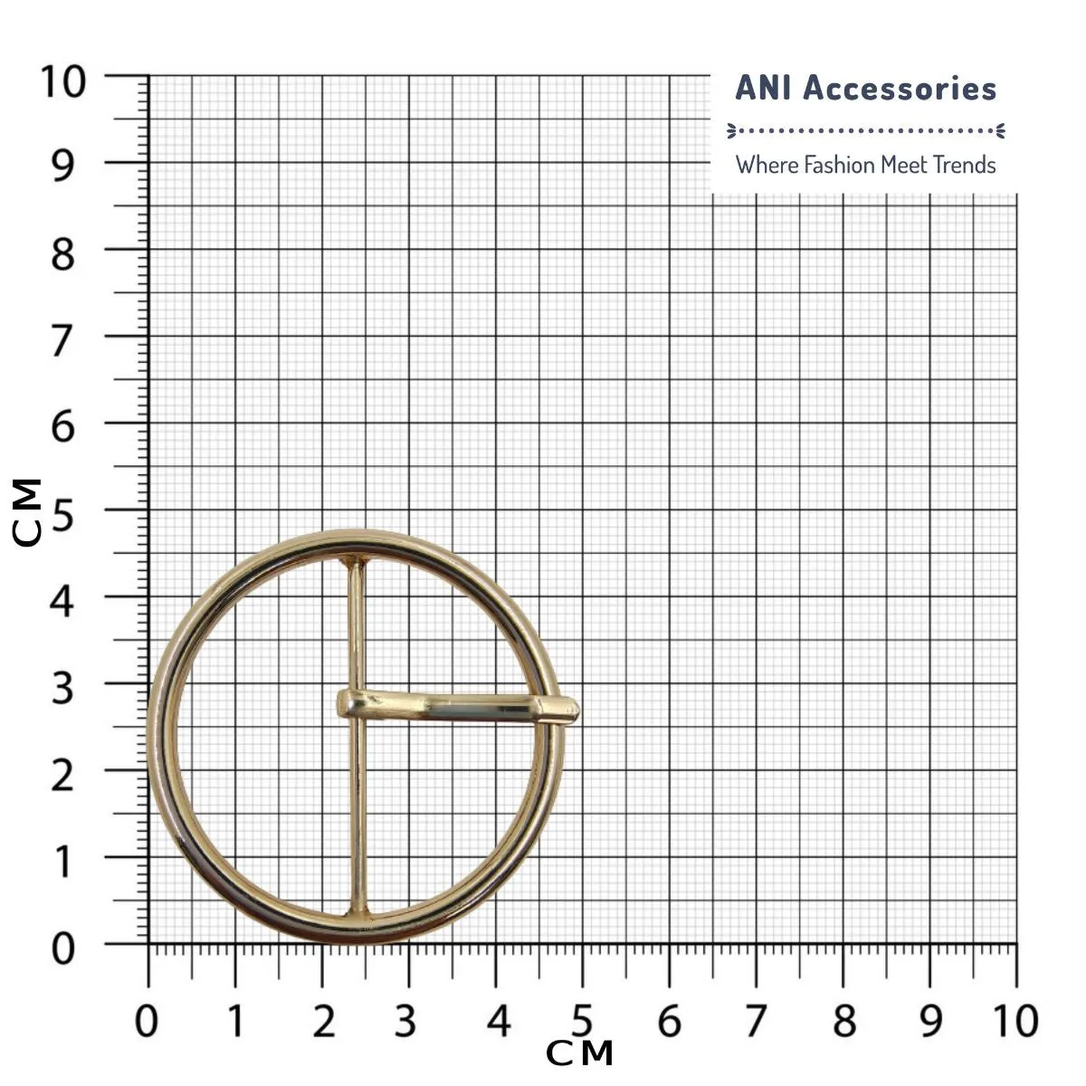 Classic Round Gold Alloy Prong Buckle