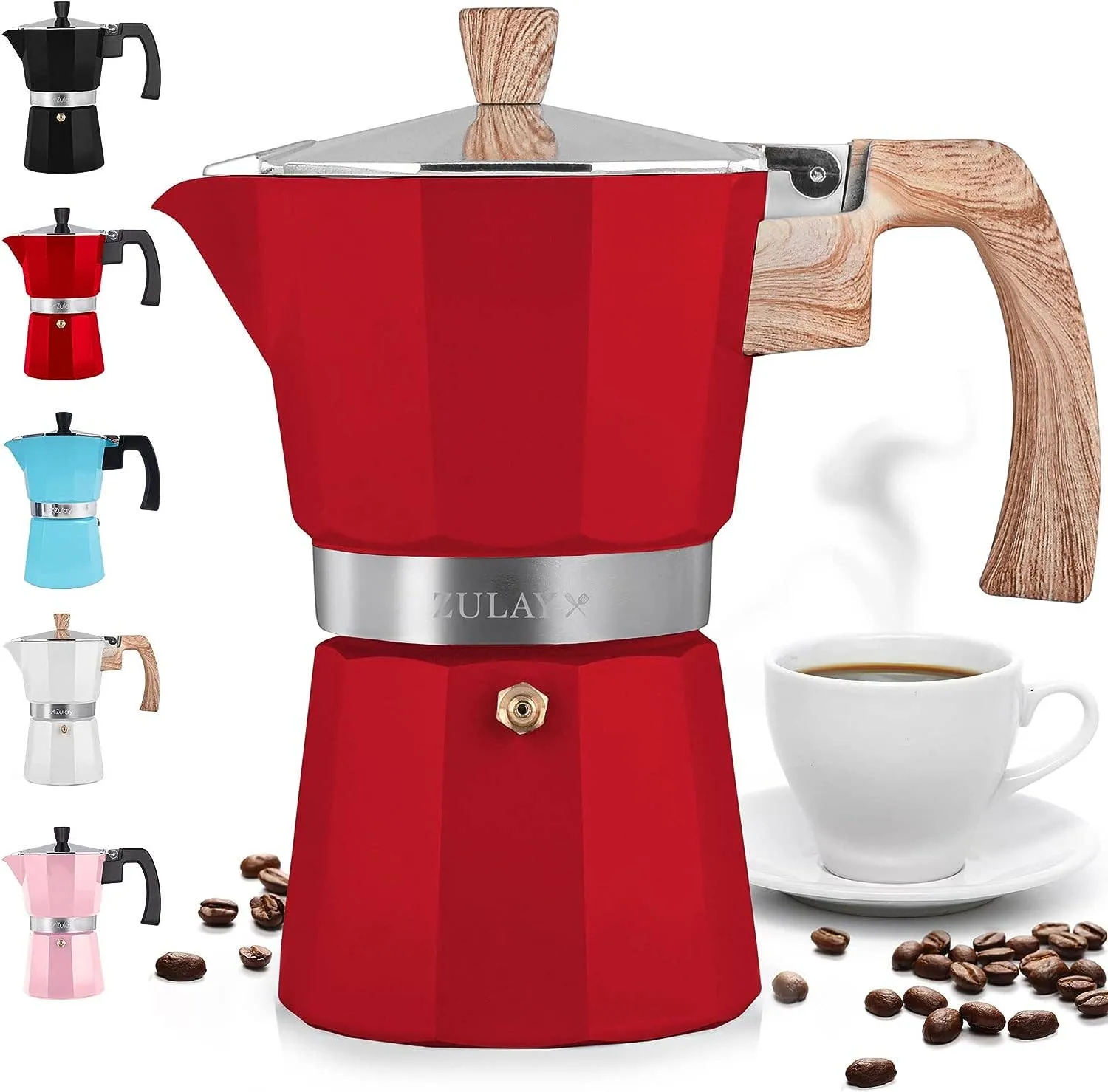 Classic Stovetop Espresso Cup Moka Pot: 5 cup - Dark Gray