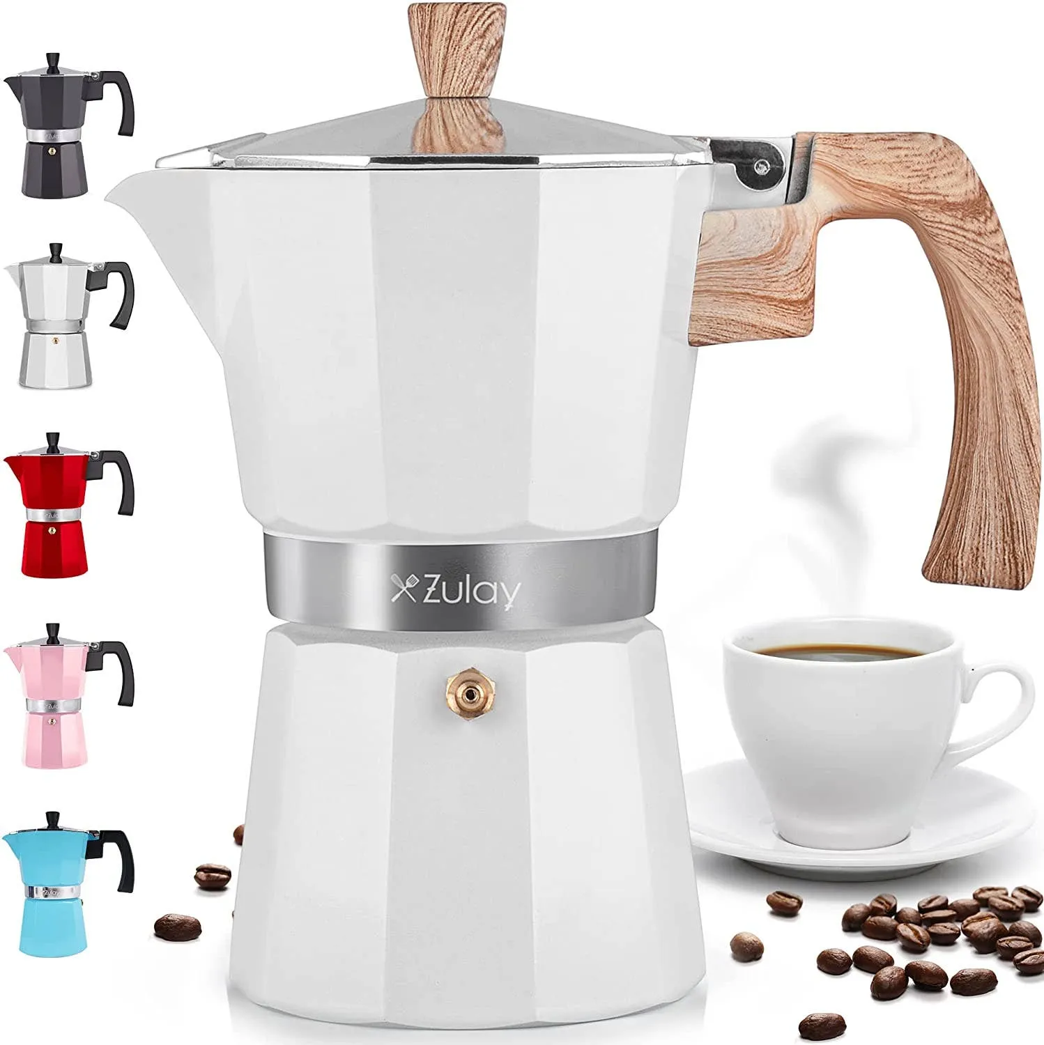 Classic Stovetop Espresso Cup Moka Pot: 5 cup - Dark Gray