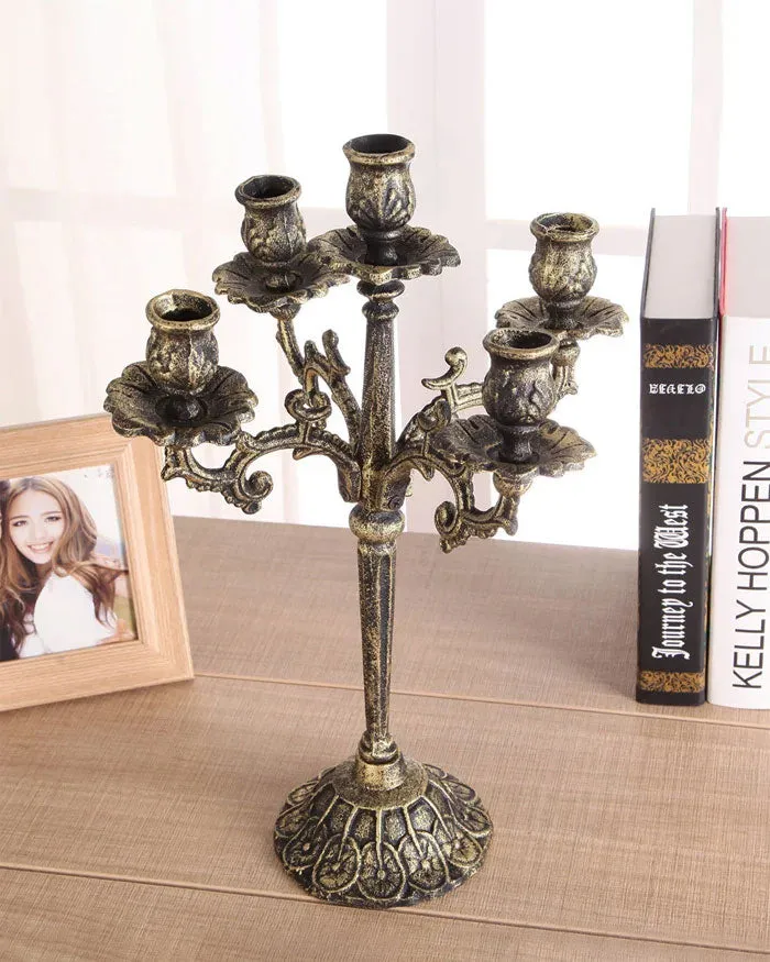 'Constantinople' Cast Iron 5 Arm Candelabra