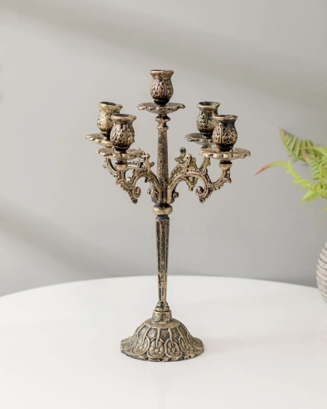 'Constantinople' Cast Iron 5 Arm Candelabra