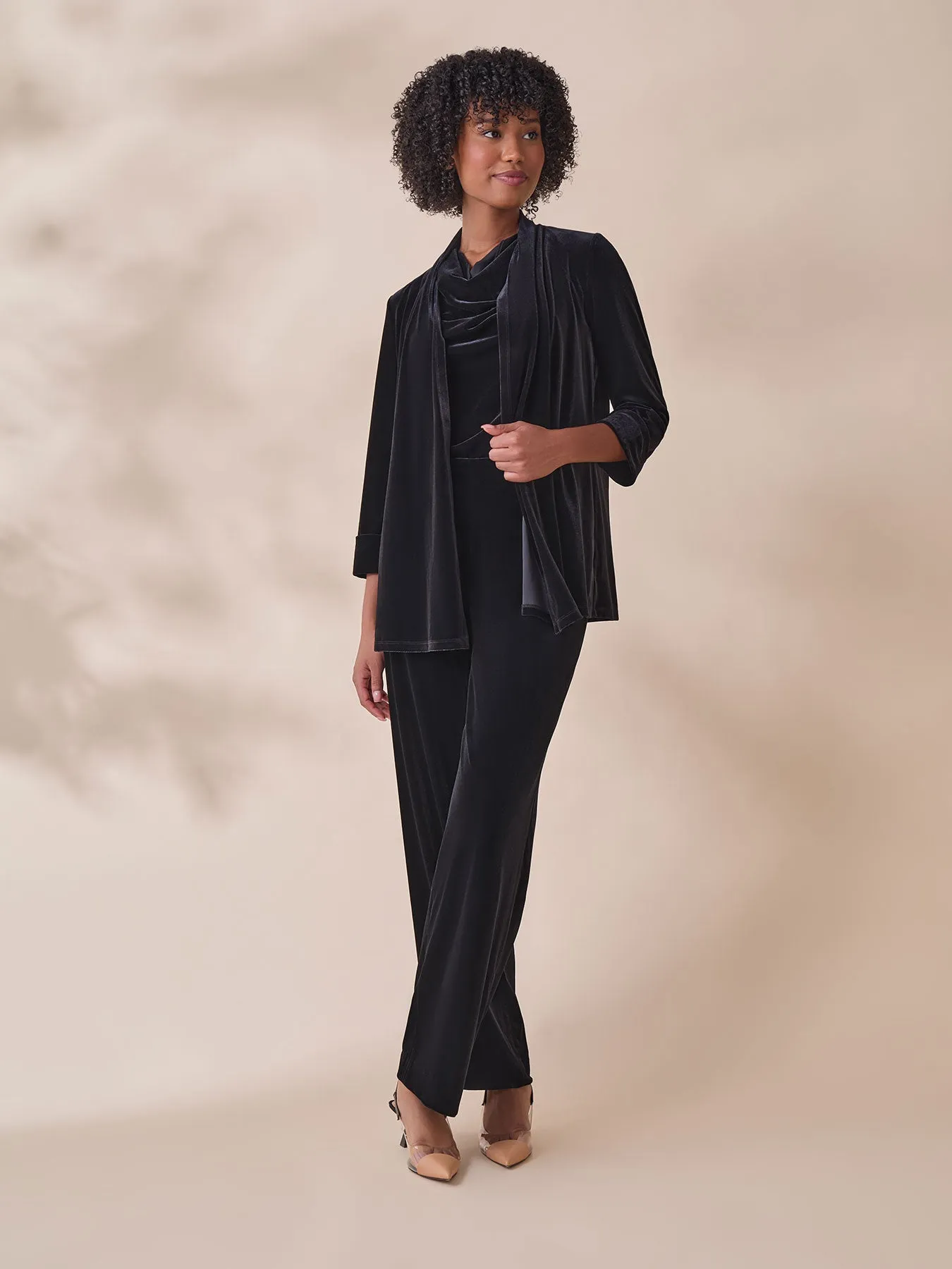 Cuffed Sleeve Cardigan, Velvet