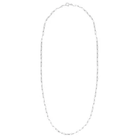 Diamond Cut 2.5mm Paperclip 24” Chain Necklace in Sterling Silver