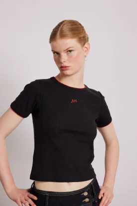 dm shrunken pointelle tee