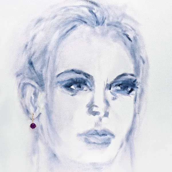 Donna Lacis - Amethyst and Diamond Hanging Earrings