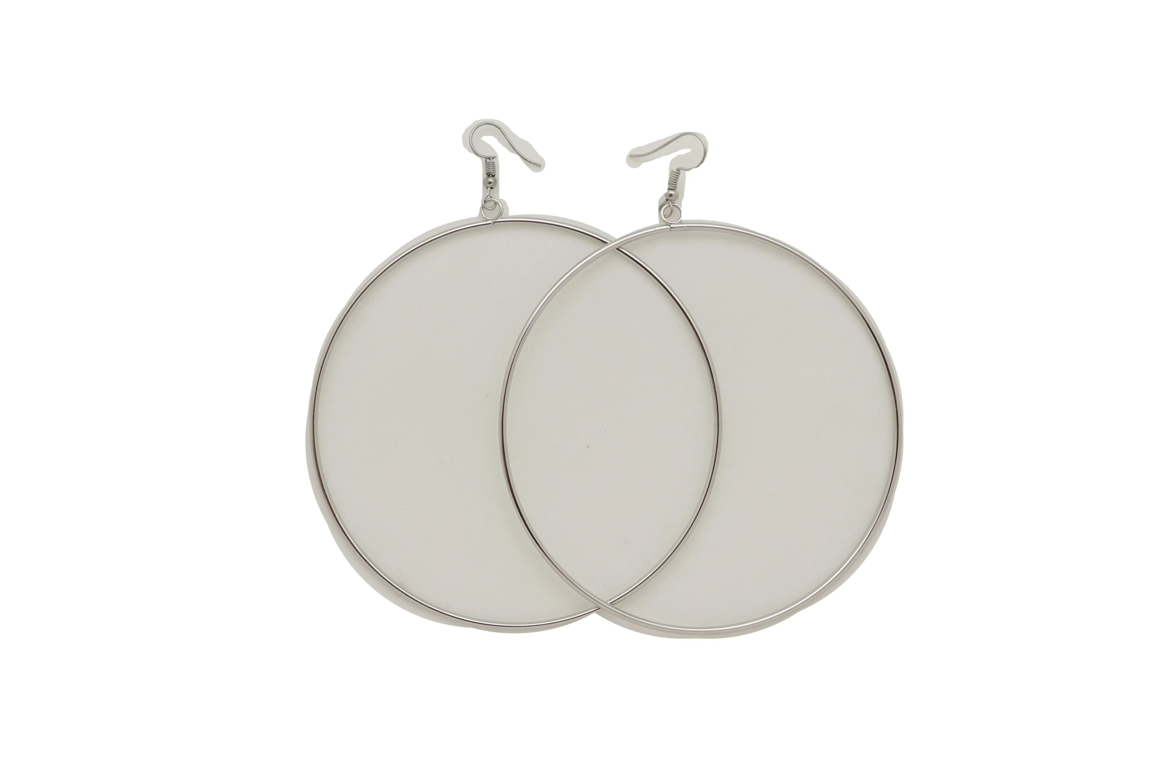 Earrings Set Silver Metal Casual Day Wear Large Size Hoop
