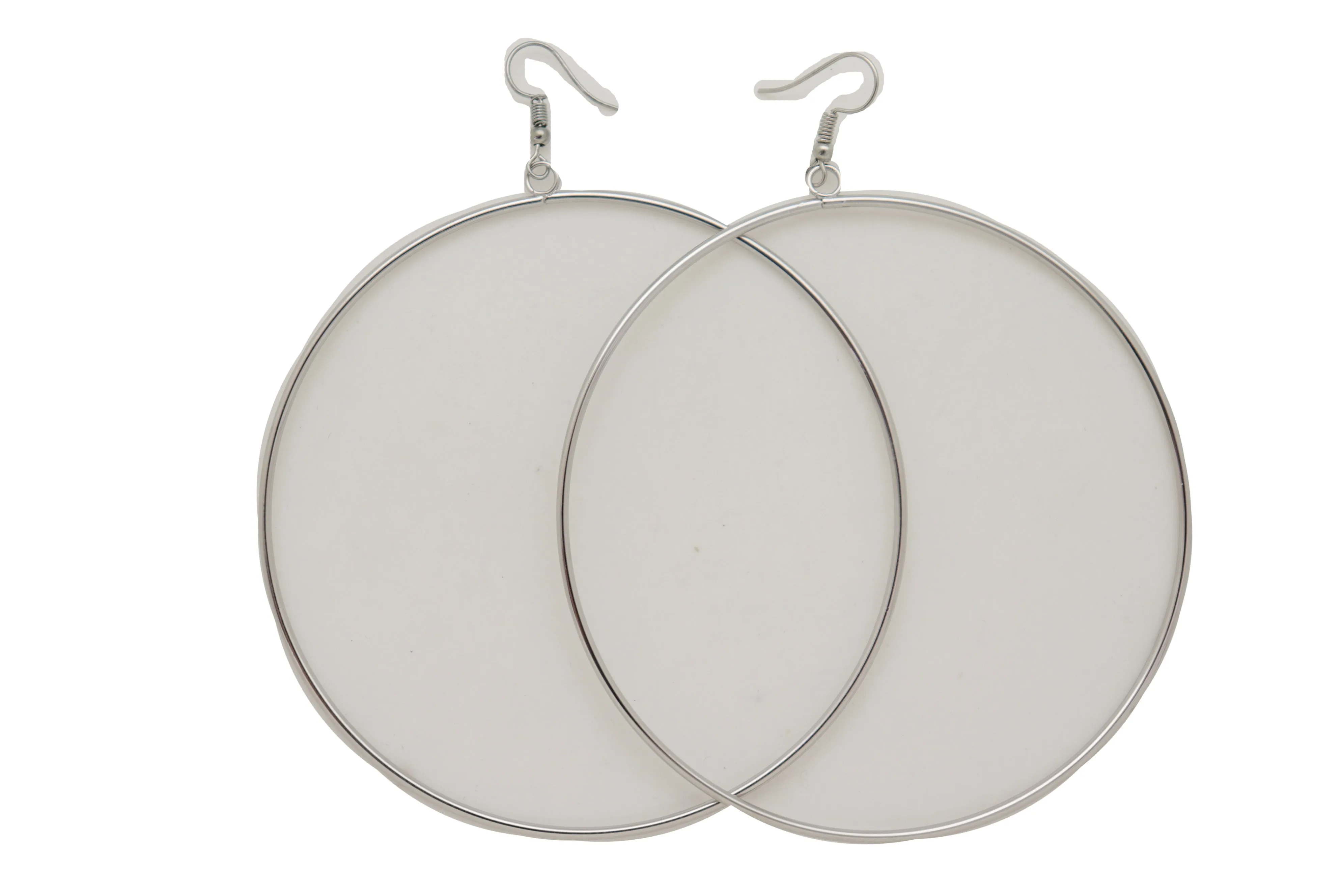 Earrings Set Silver Metal Casual Day Wear Large Size Hoop