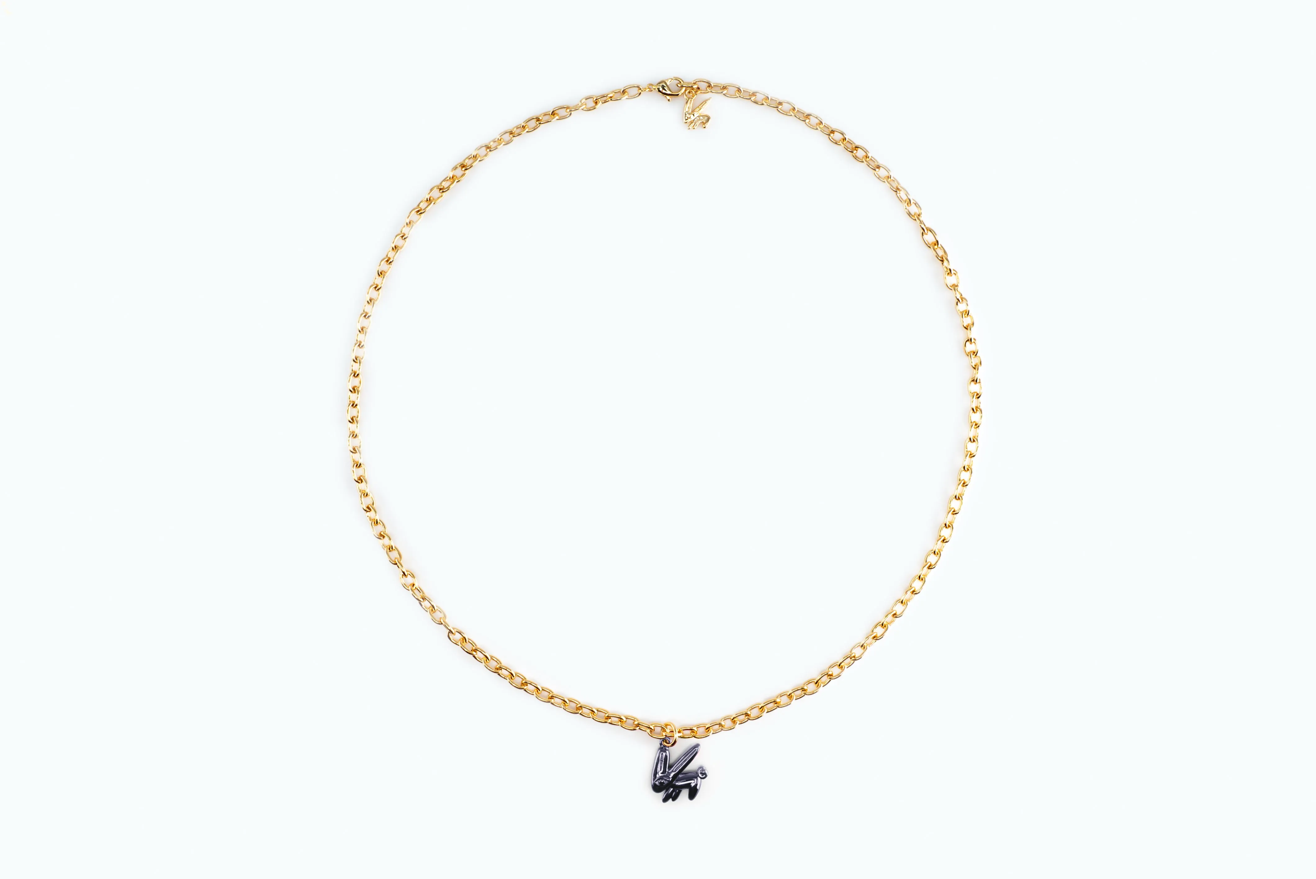Electro Bunny Necklace (L) Gold Metal Gray