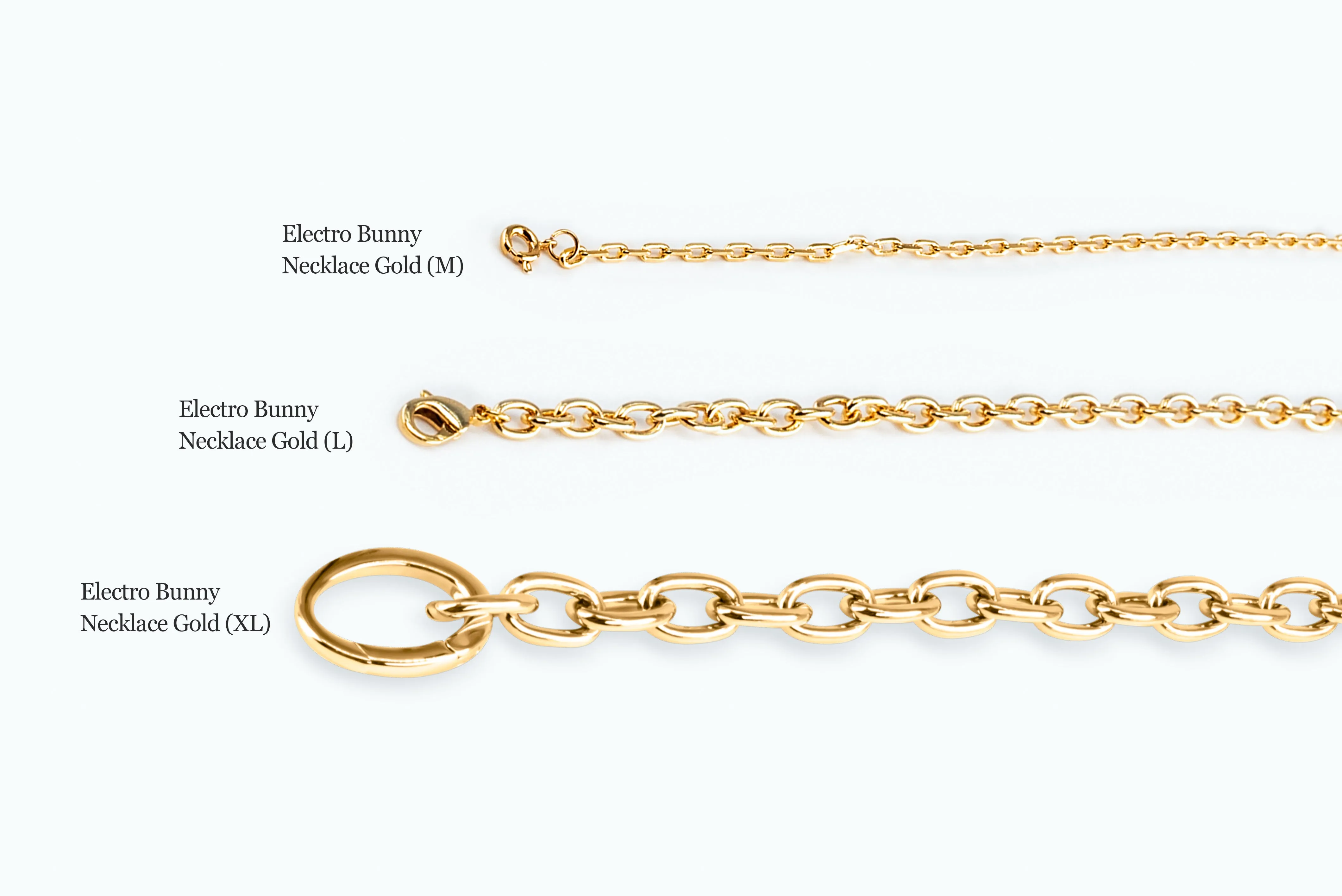 Electro Bunny Necklace (L) Gold Metal Gray
