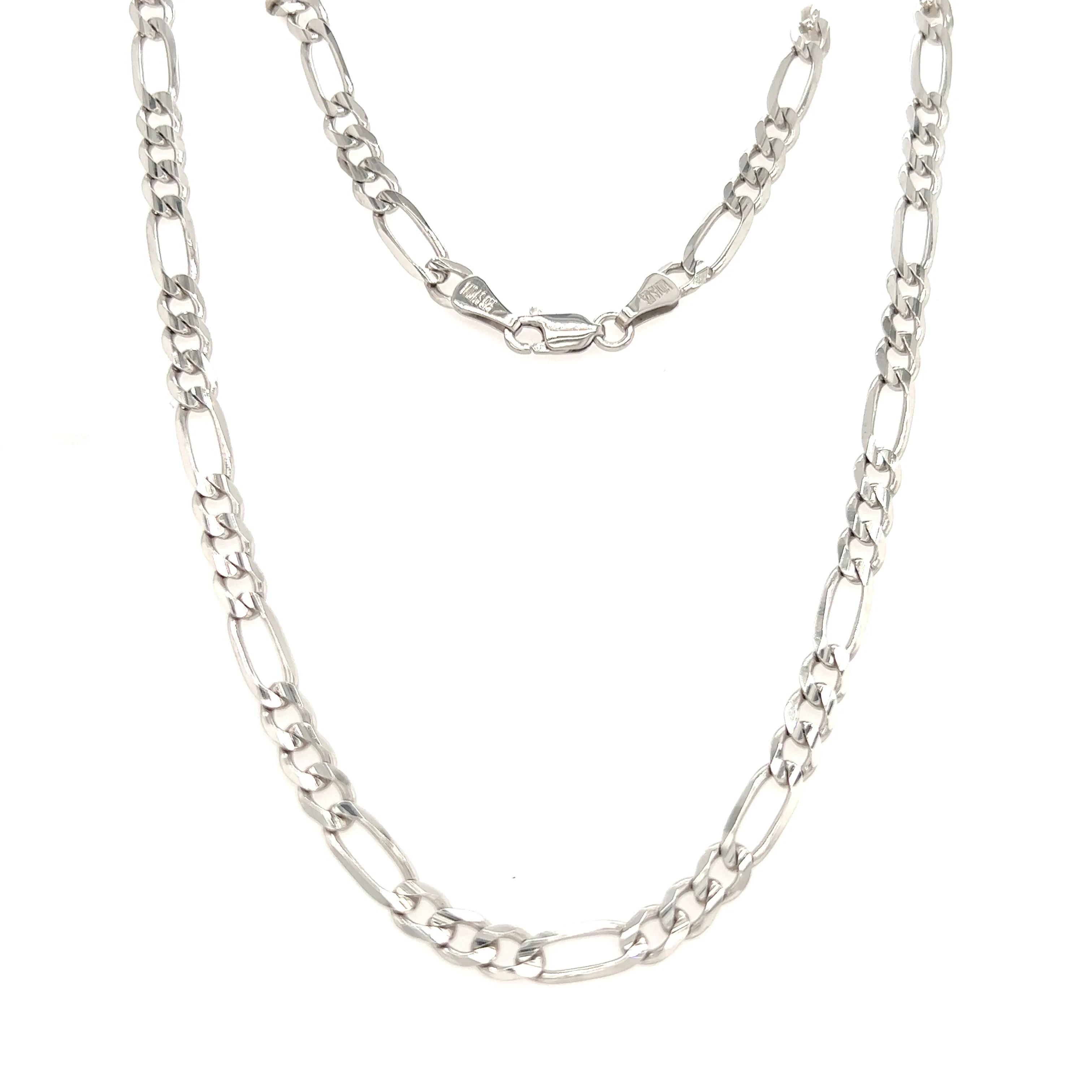Figaro Chain 4.75mm with 20in of Length in Sterling Silver