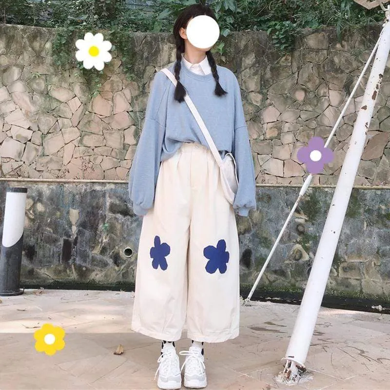 Flower Printed Loose Pants