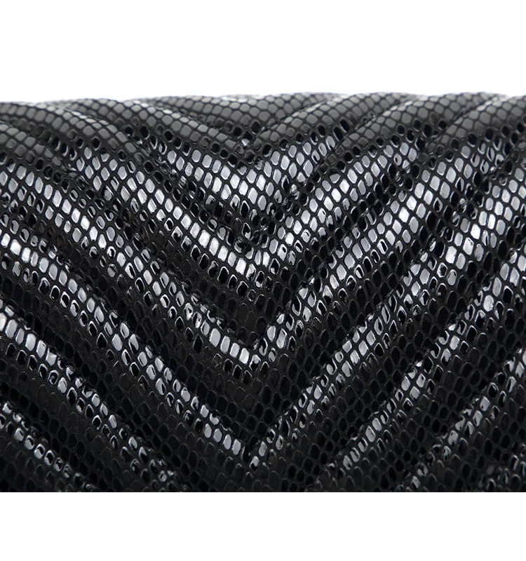 Genuine Caviar Leather Classic Flap Bag | Chain Strap Lock Bag, Leather Shoulder Purse, Diamond and V Geometric