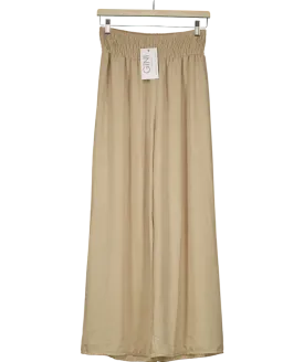 Gini Beige Shirred Lounge Trousers UK M/L