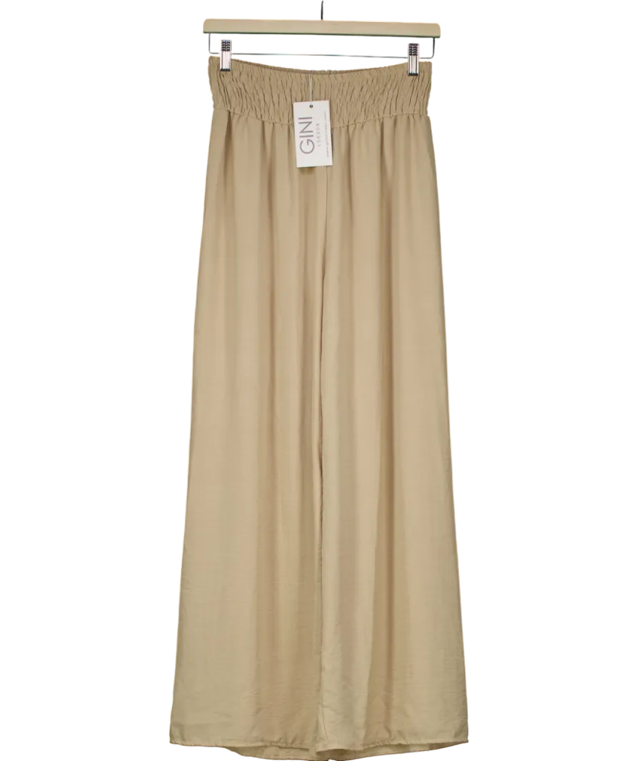 Gini Beige Shirred Lounge Trousers UK M/L