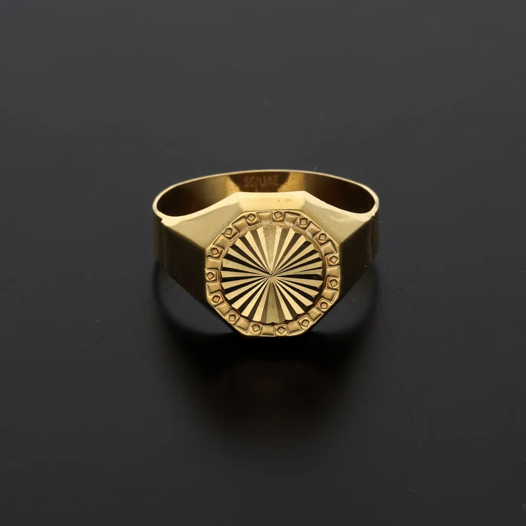 Elegant 18KT Gold Classy Stud Design Mens Ring - FKJRN18K9431