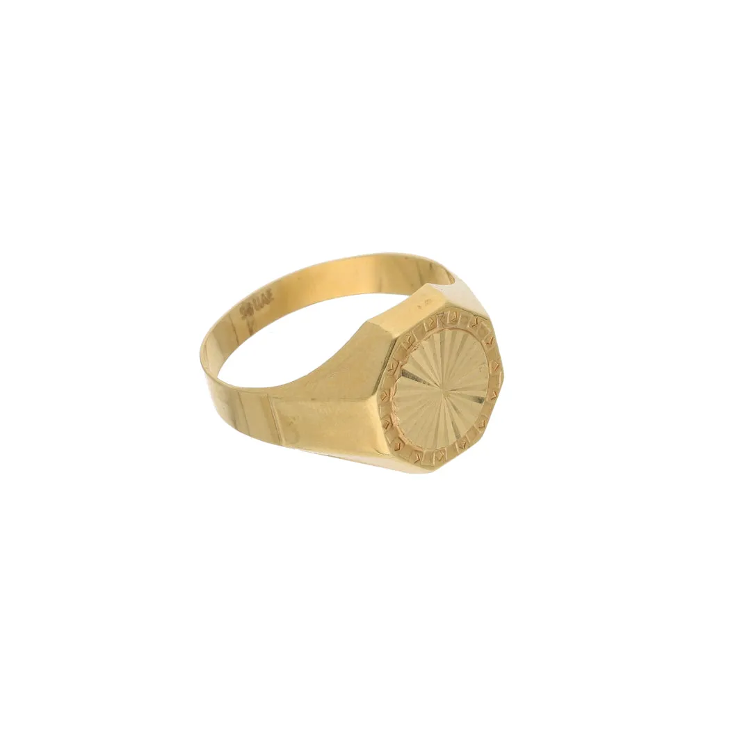 Elegant 18KT Gold Classy Stud Design Mens Ring - FKJRN18K9431