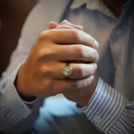 Elegant 18KT Gold Classy Stud Design Mens Ring - FKJRN18K9431