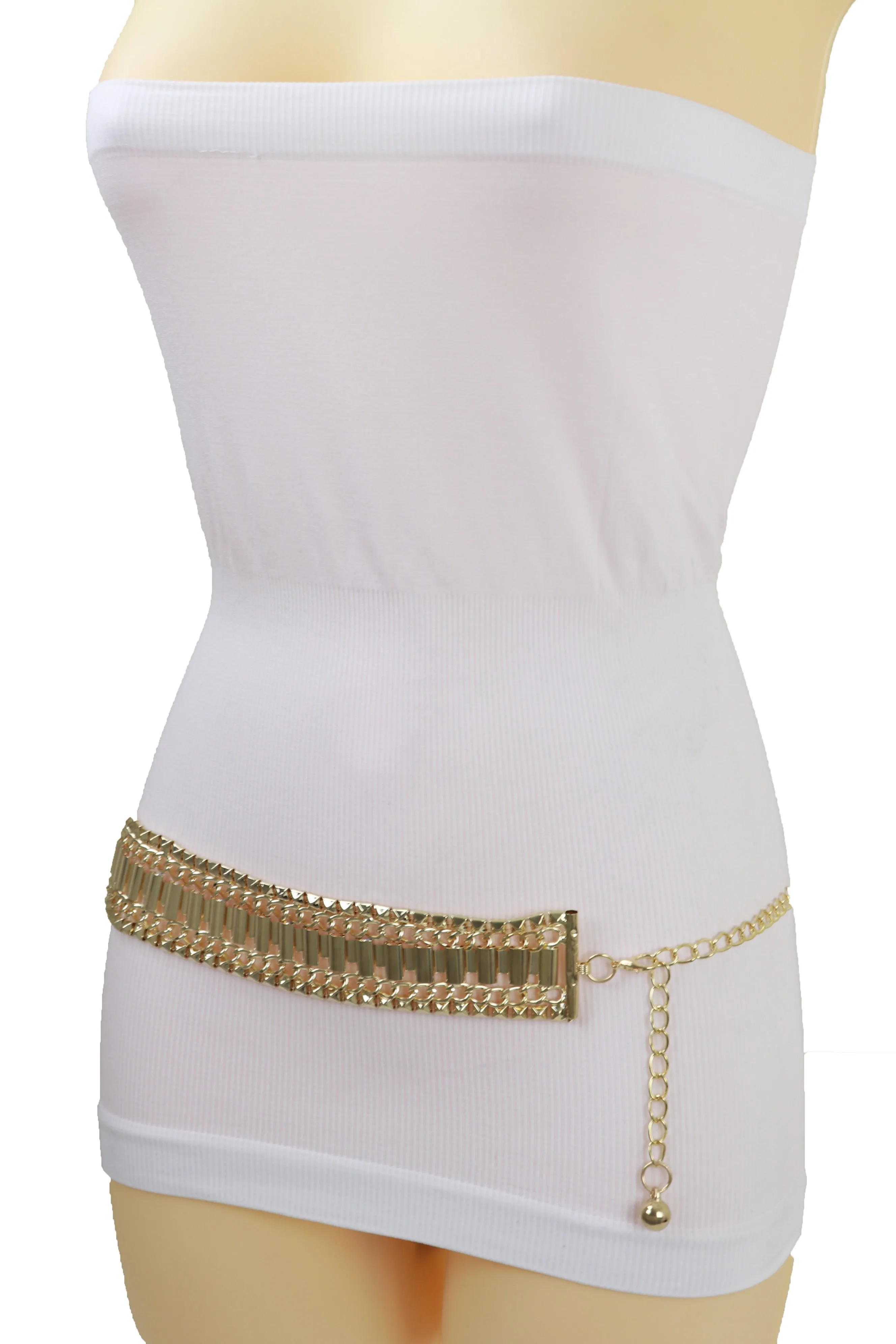 Gold Metal Chain Fashion Belt Hip High Waist Size S M L