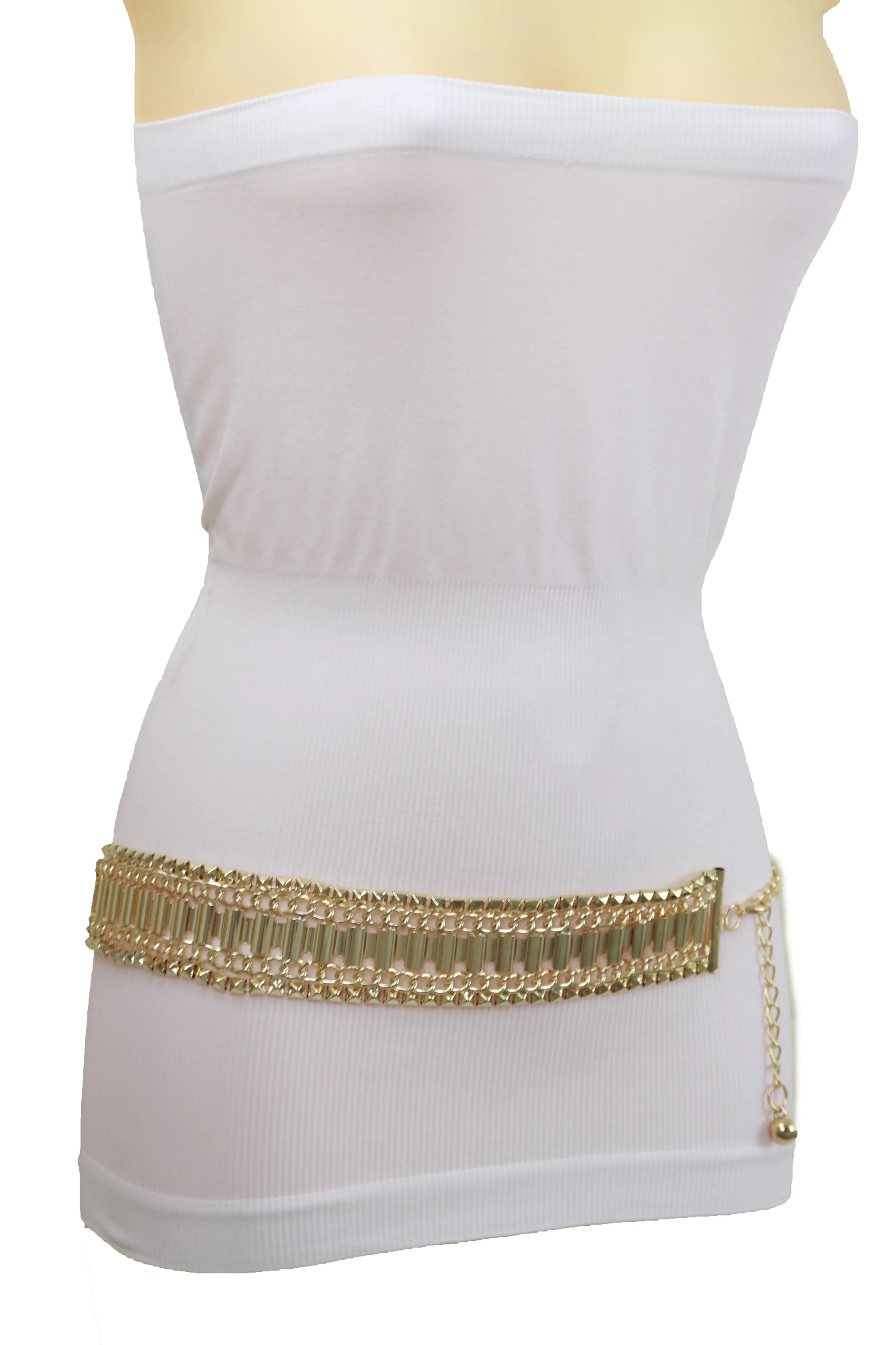 Gold Metal Chain Fashion Belt Hip High Waist Size S M L