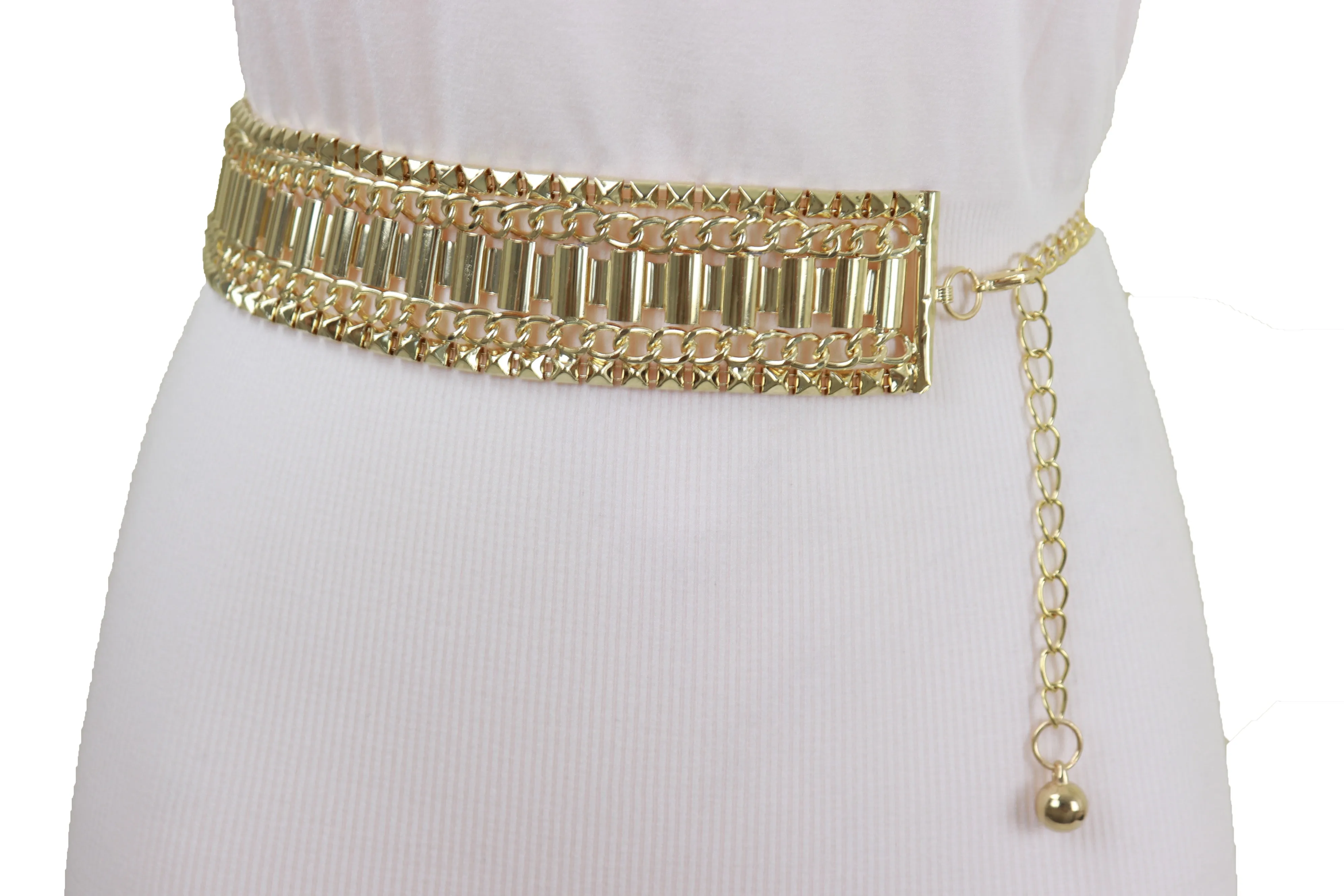 Gold Metal Chain Fashion Belt Hip High Waist Size S M L