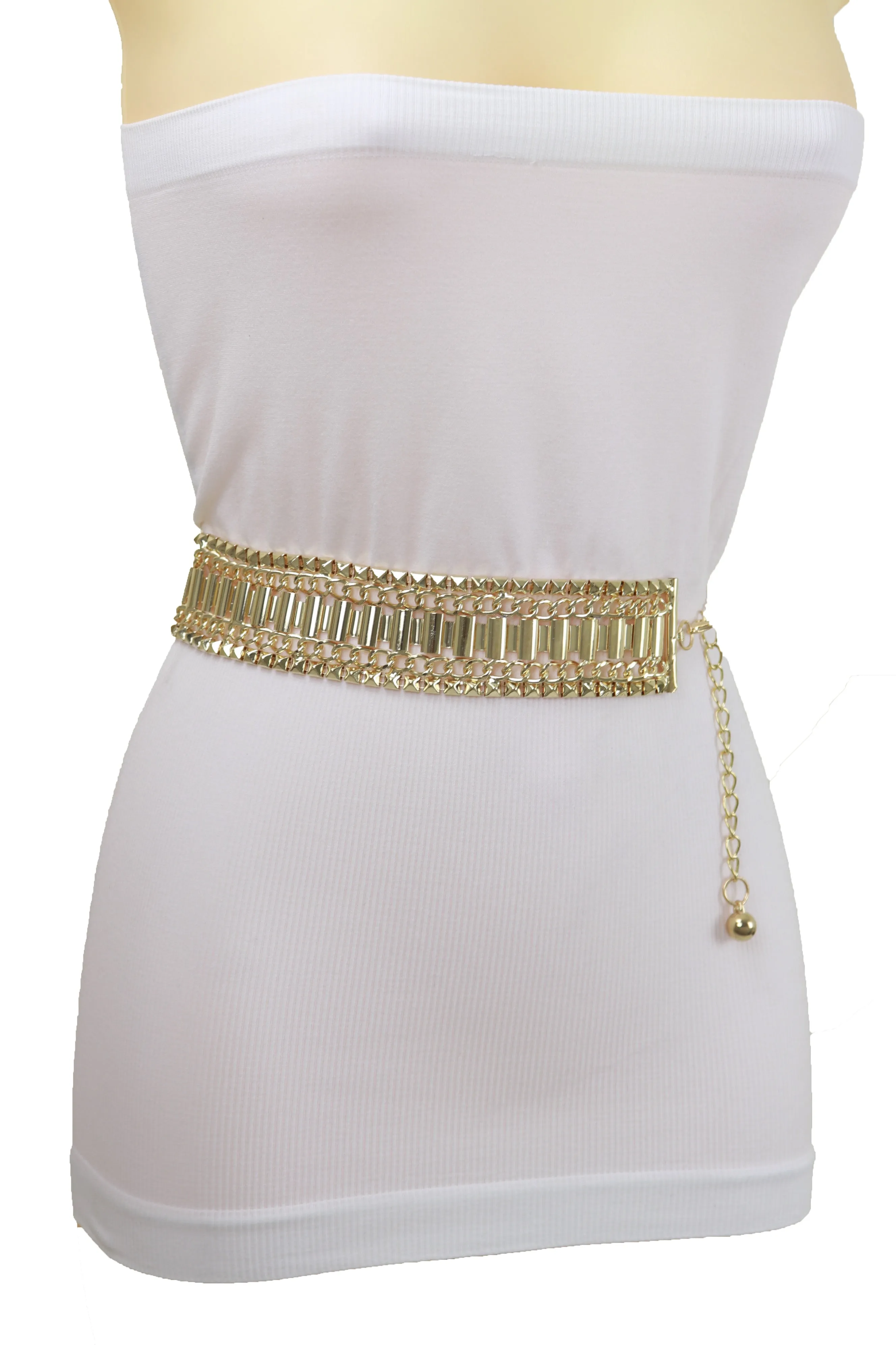 Gold Metal Chain Fashion Belt Hip High Waist Size S M L
