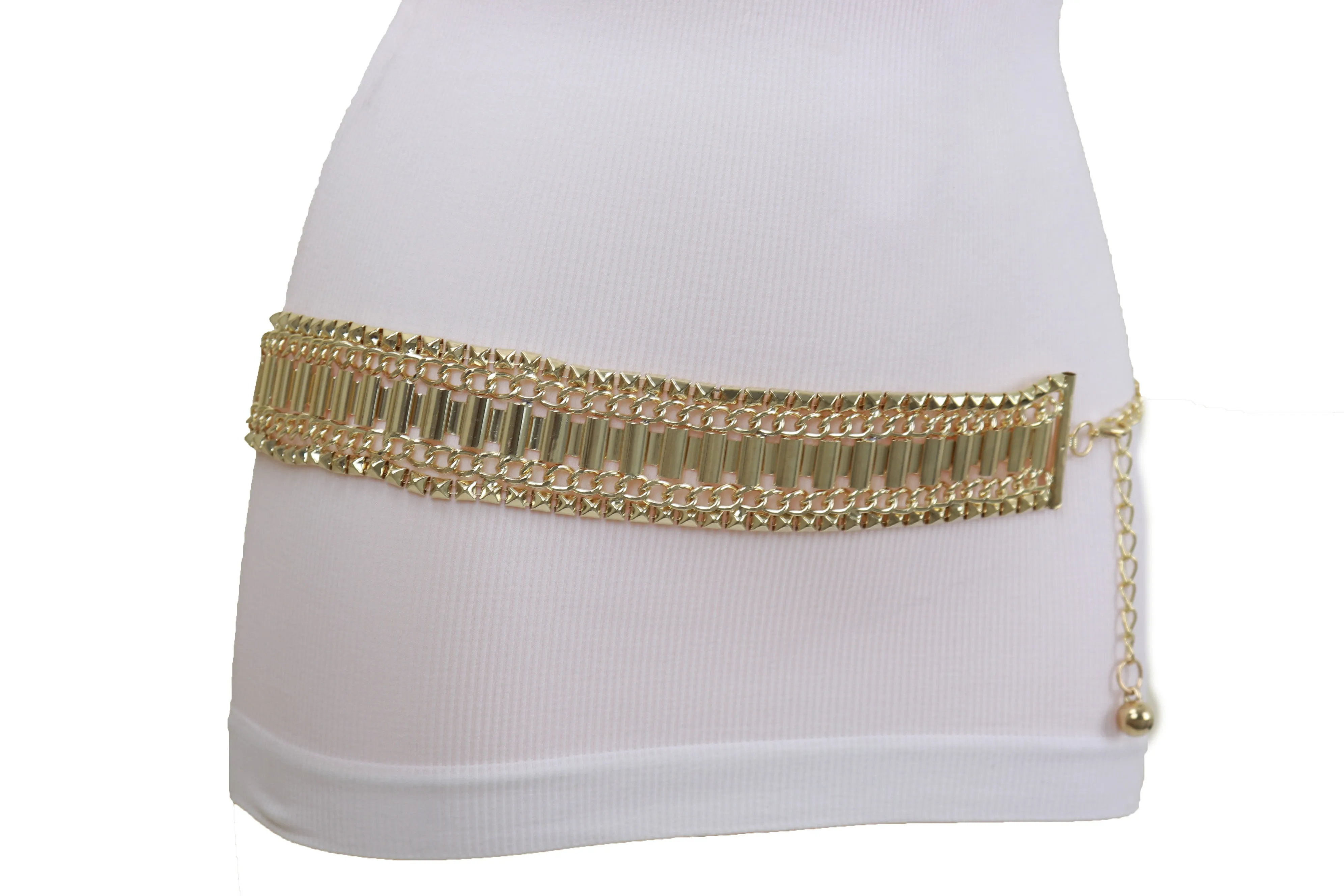 Gold Metal Chain Fashion Belt Hip High Waist Size S M L
