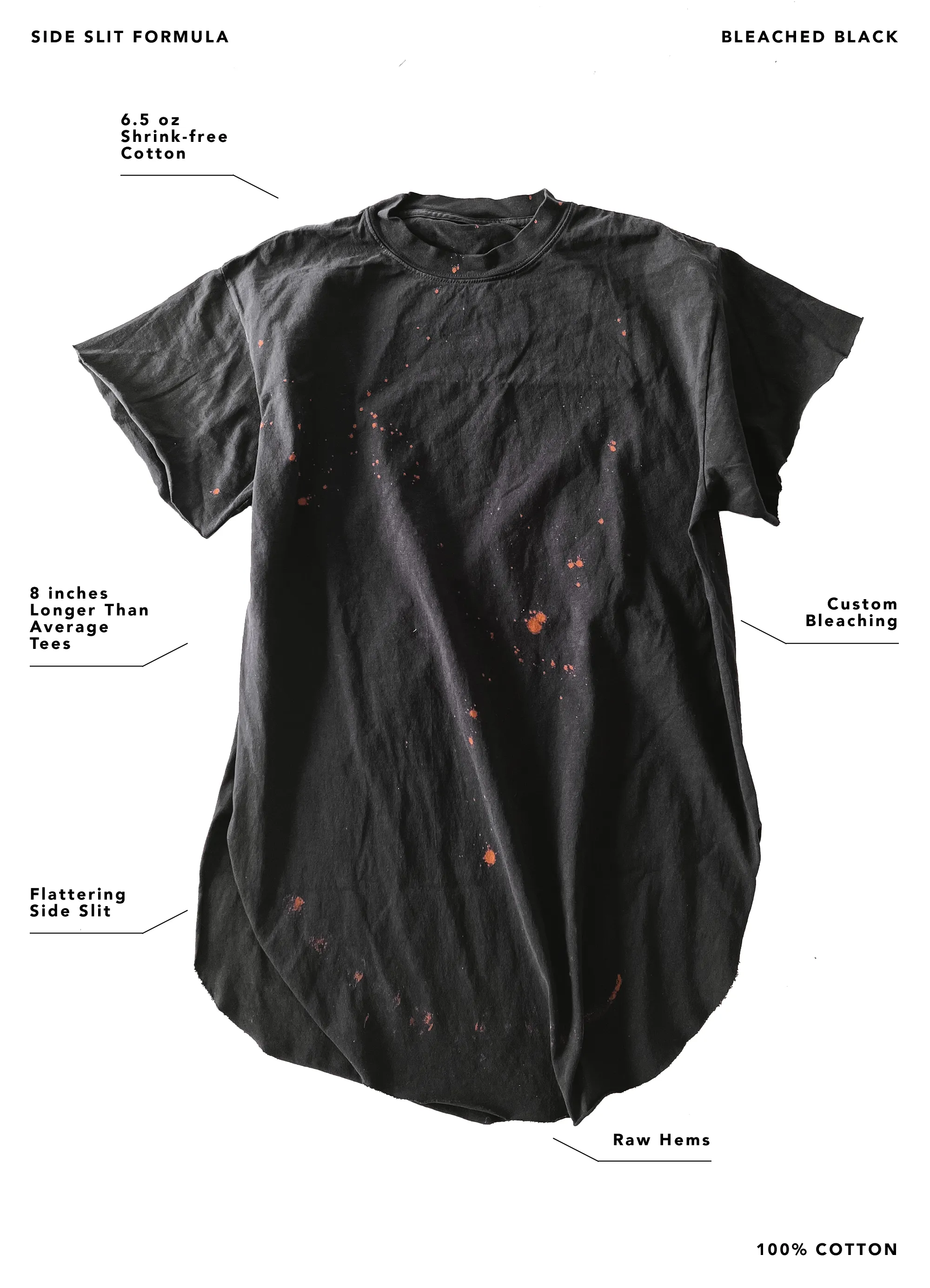 GONE COUNTRY BLEACHED OUT SIDE SLIT TEE
