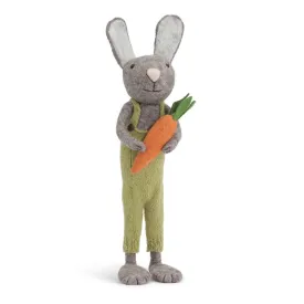 Grey Bunny with Green Pants and Carrot by Én Gry & Sif