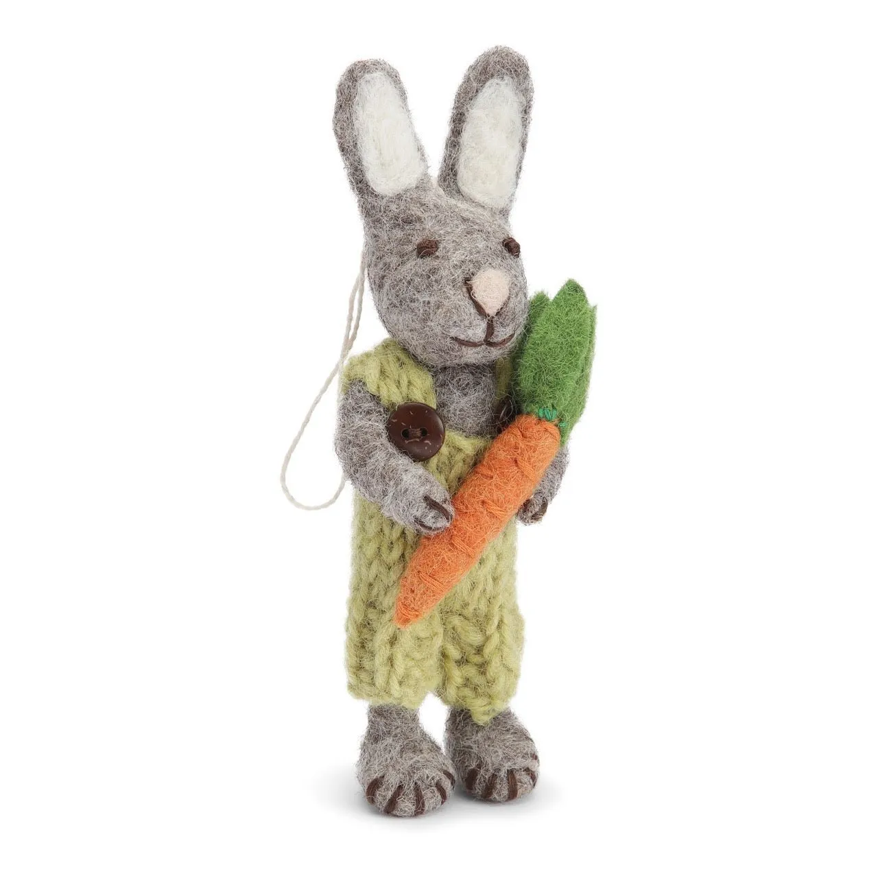 Grey Bunny with Green Pants and Carrot by Én Gry & Sif