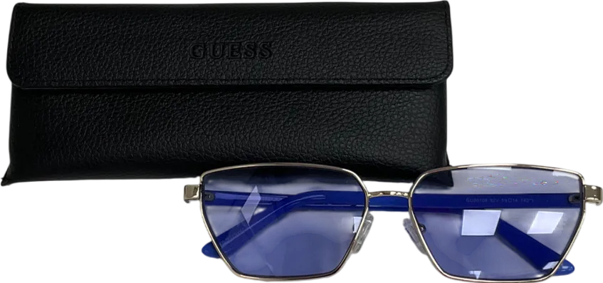 Guess Blue And Gold Sunglasses One Size