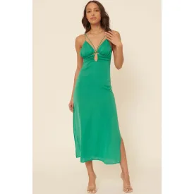 Hybrid Halter & Spaghetti Strap Cutout Midi Dress