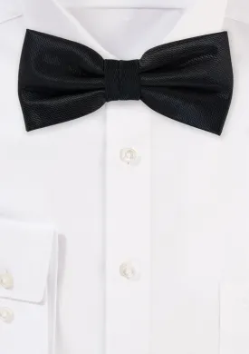 Jet Black Small Texture Bowtie