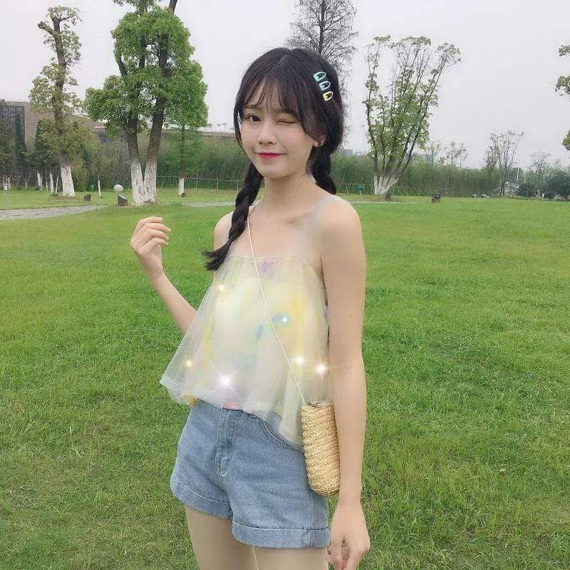 Kawaii Candy Color Crop Top