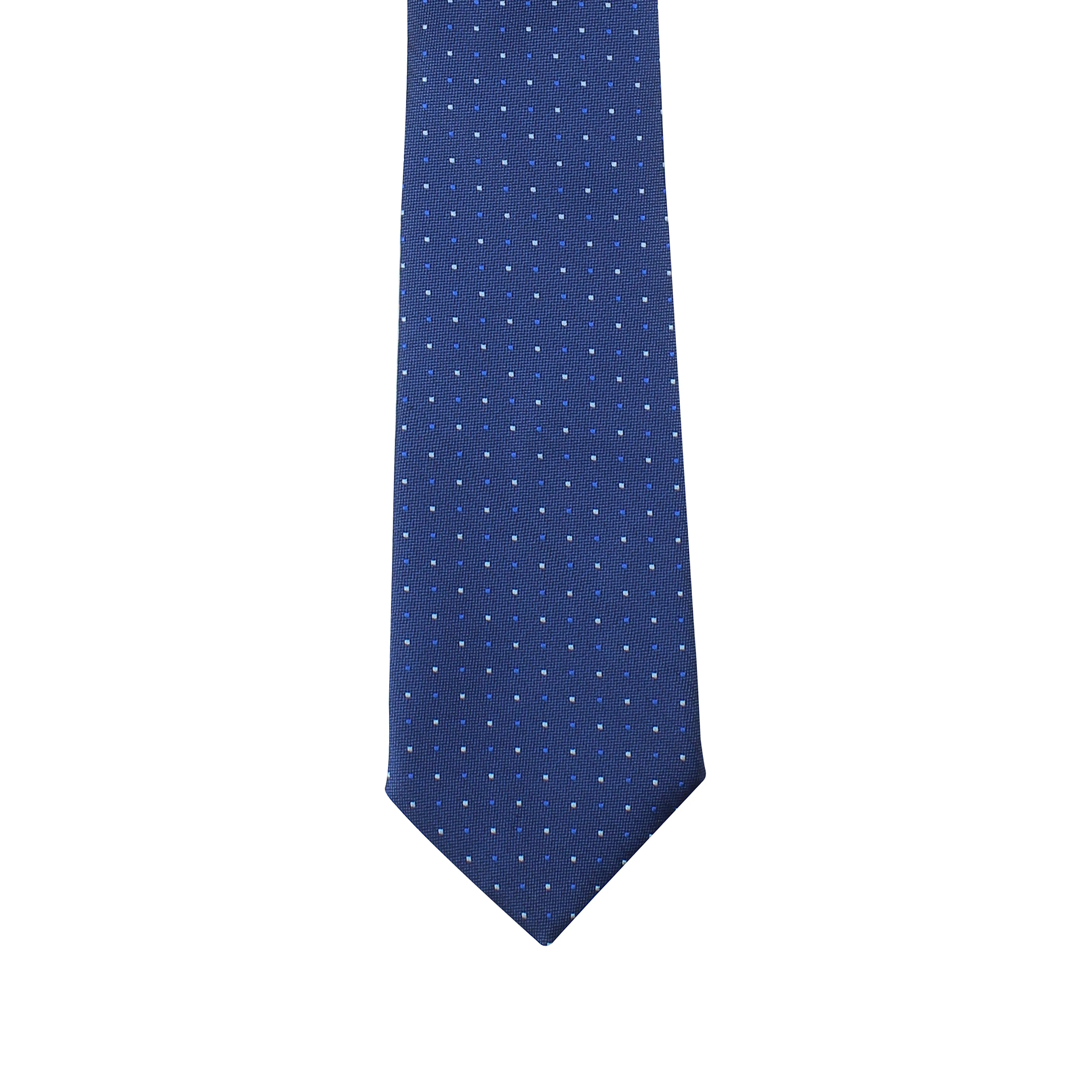 Kovove Refreshing Blue Polka Dot Necktie and Pocket Square Gift Box