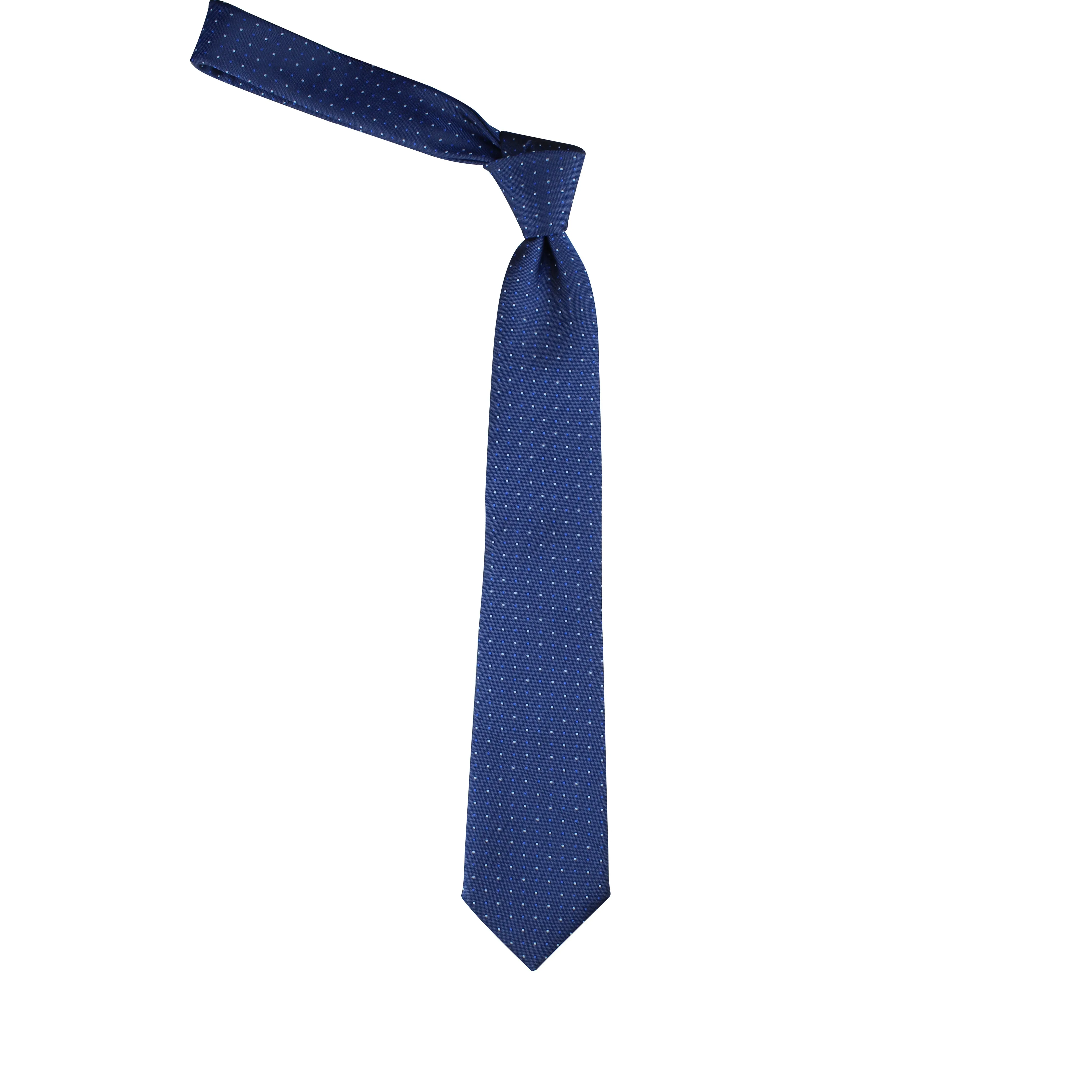 Kovove Refreshing Blue Polka Dot Necktie and Pocket Square Gift Box